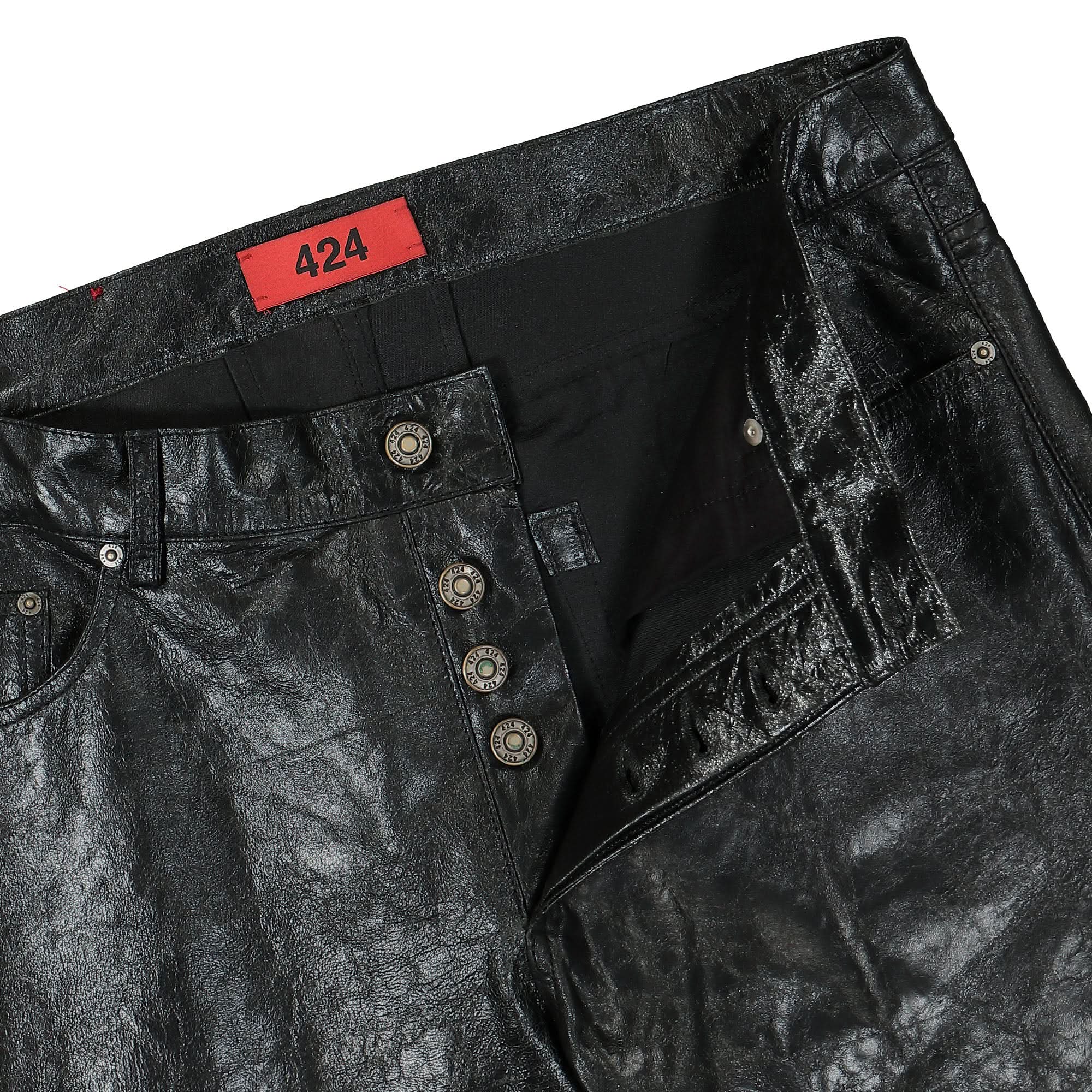 Skinny Leather Trousers - Image 4