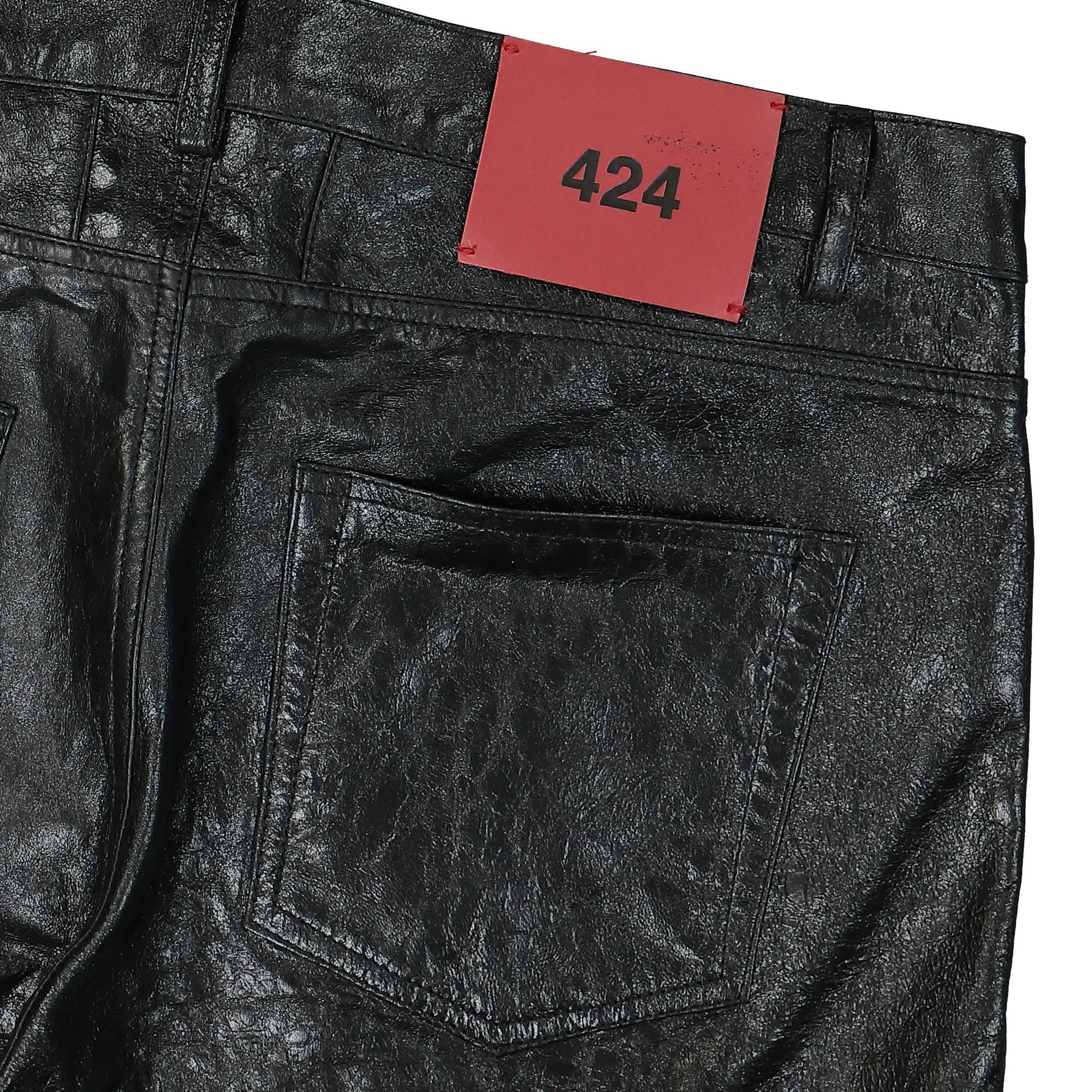 Skinny Leather Trousers - Image 5