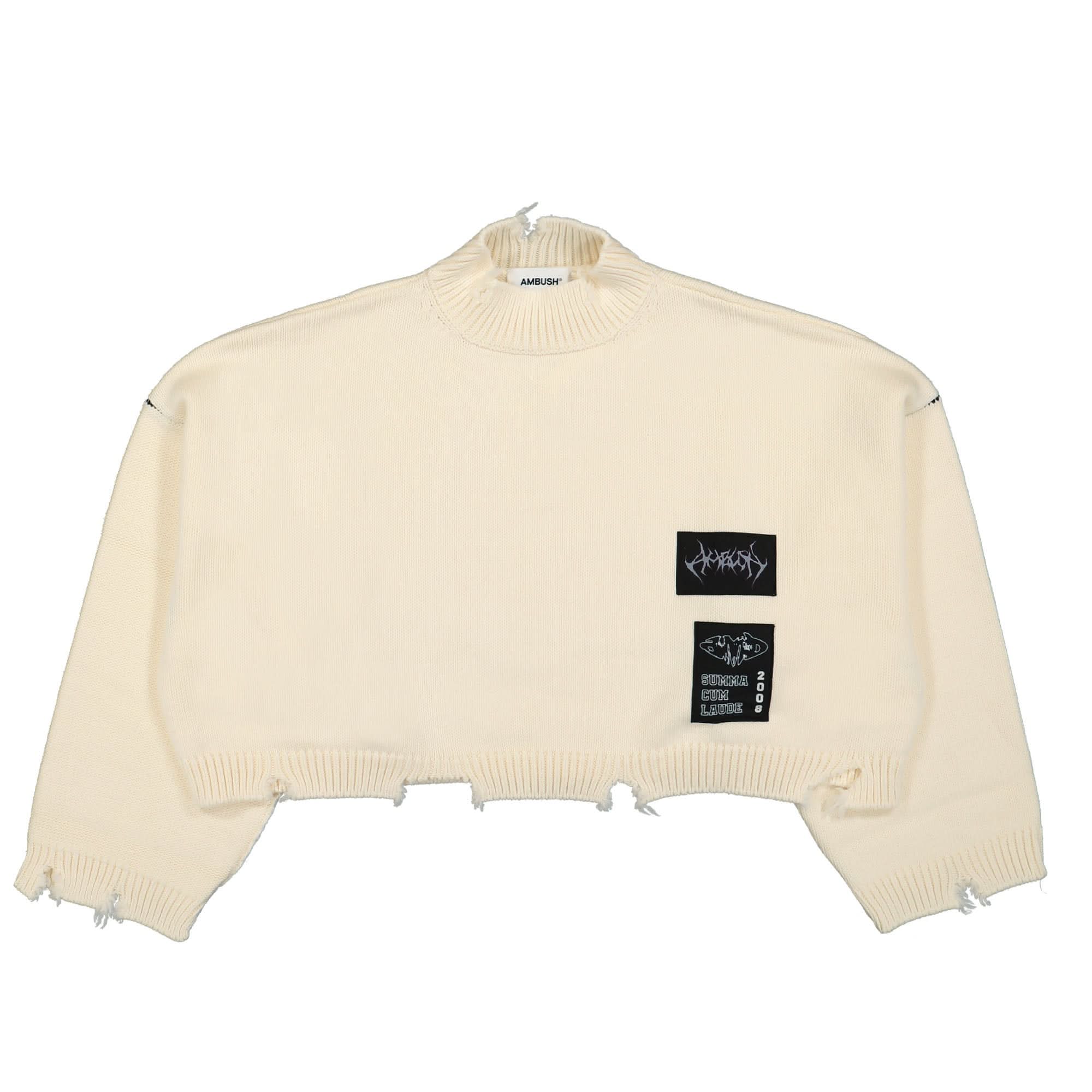 Felted Knit Cropped Mockneck