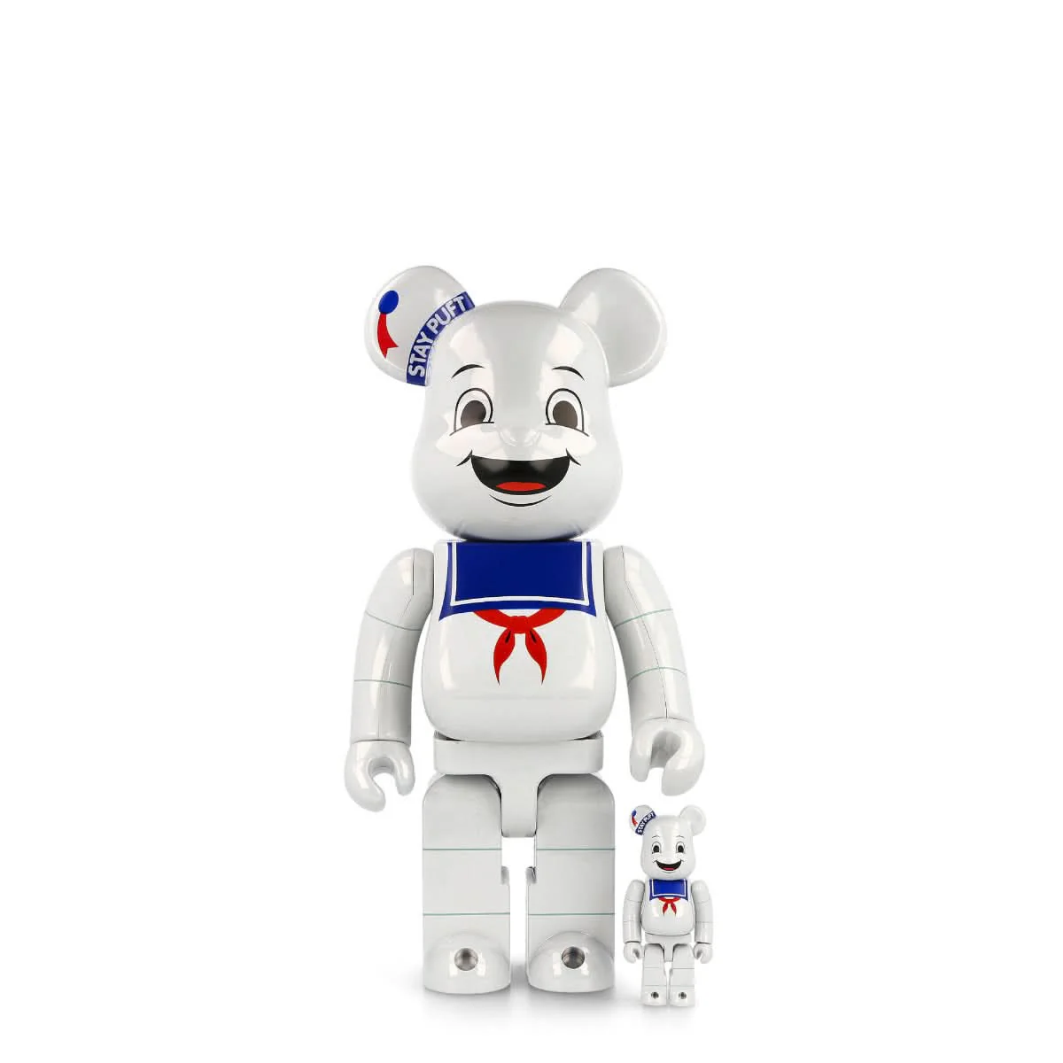Medicom Be@rbrick Stay Puft Marshmallow Man White Chrome Version 400% + 100%