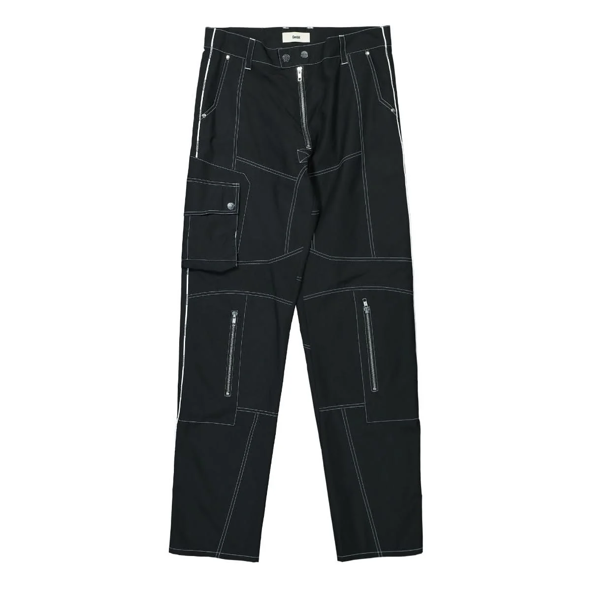 Biker Trousers White Exposed Zips