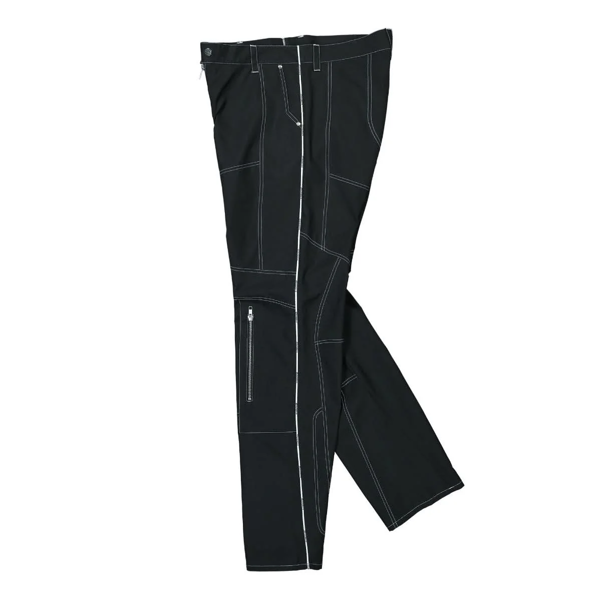 Biker Trousers White Exposed Zips - Image 3