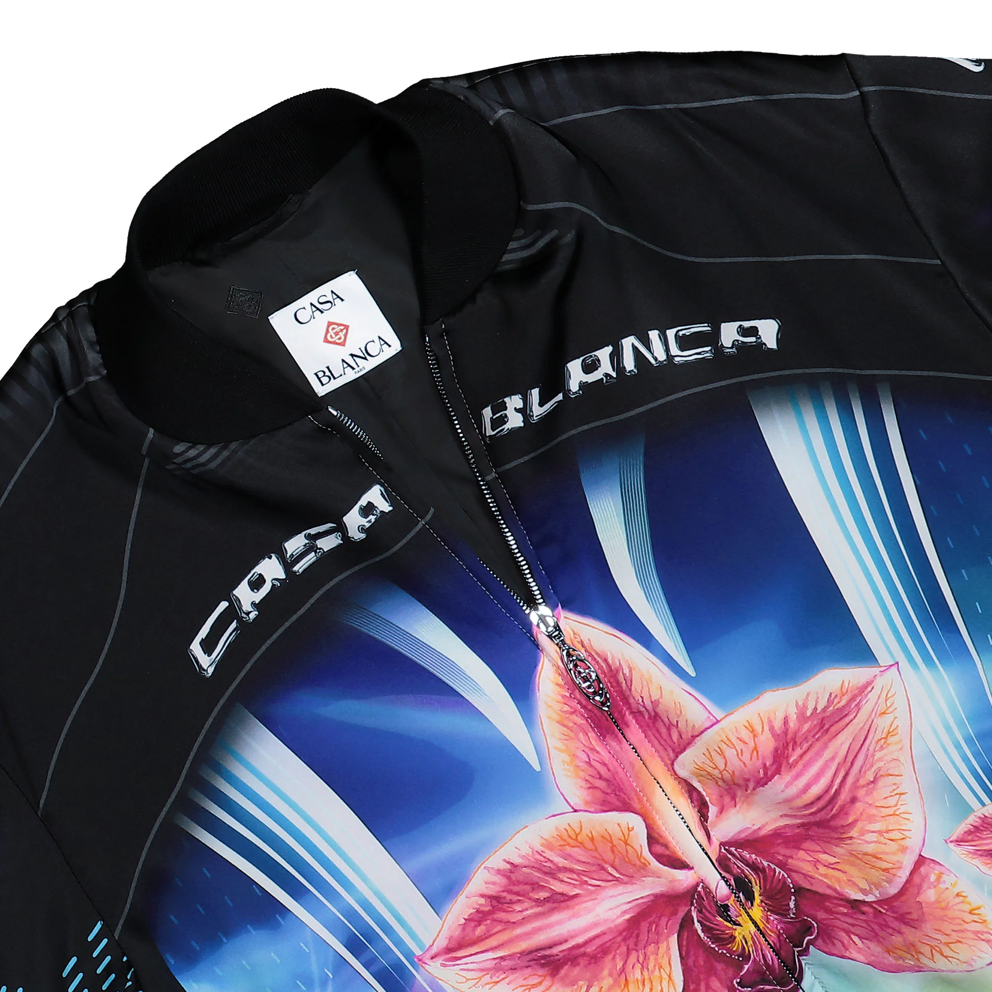 Orchid Racer Printed Bomber Jacket - Image 3