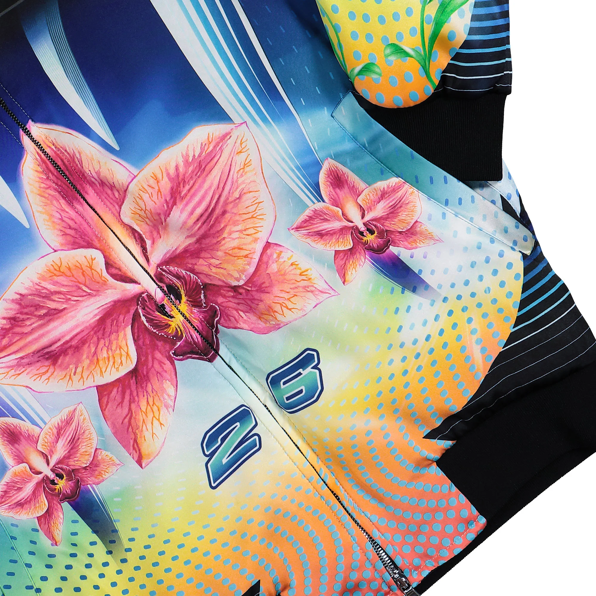 Orchid Racer Printed Bomber Jacket - Image 4