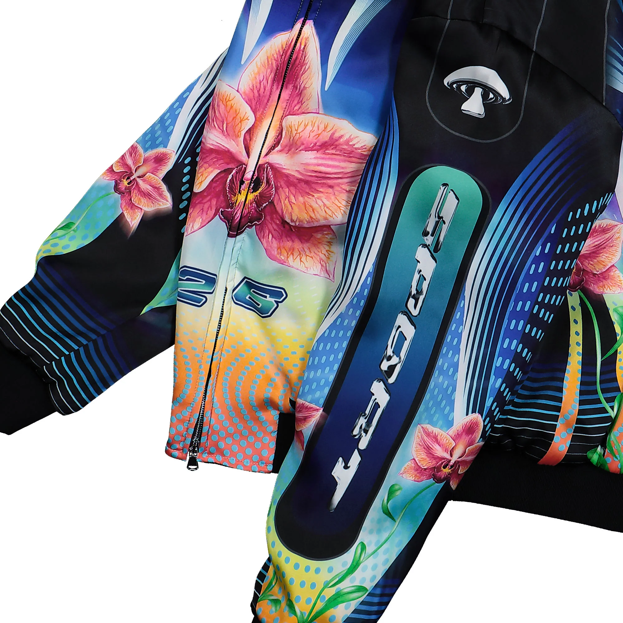 Orchid Racer Printed Bomber Jacket - Image 5