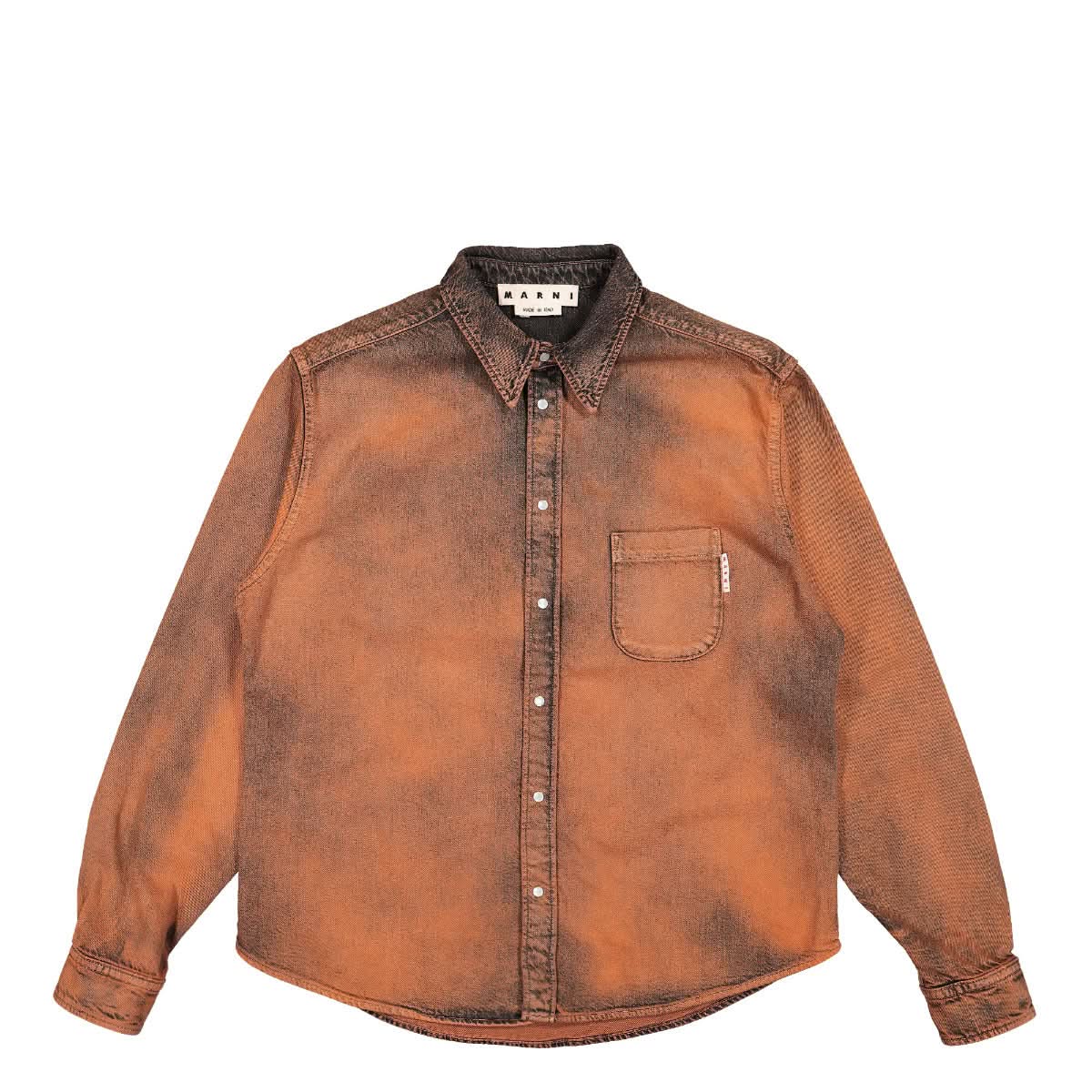 Color Marble Dye Denim Shirt - Image 2