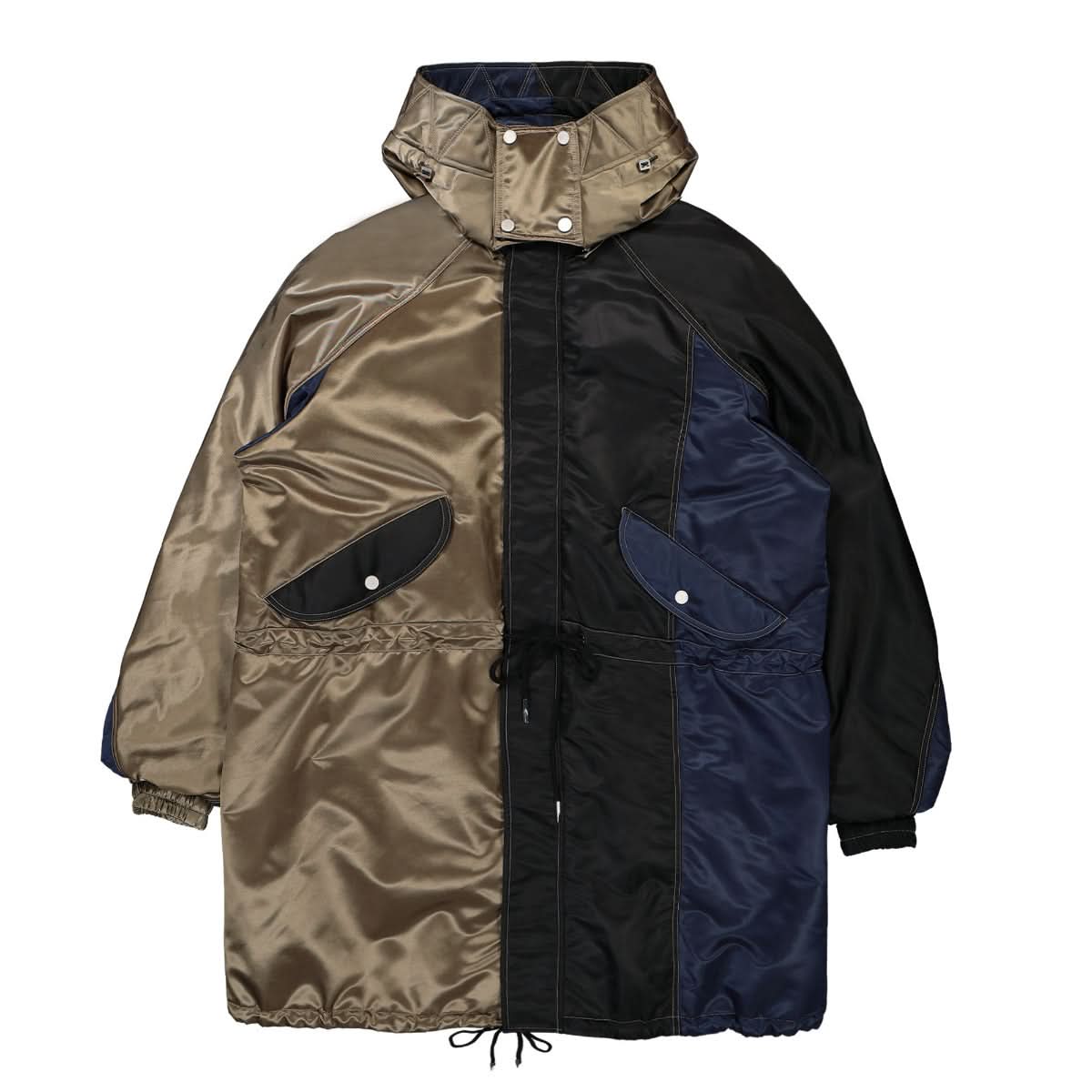 Contrast Colour Hooded Coat