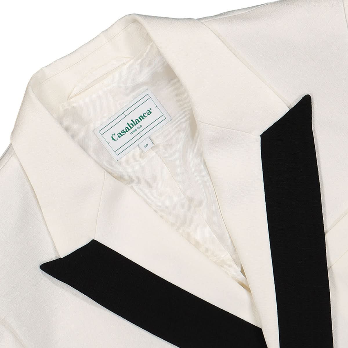 Contrast Lapel Double Breasted Blazer - Image 3