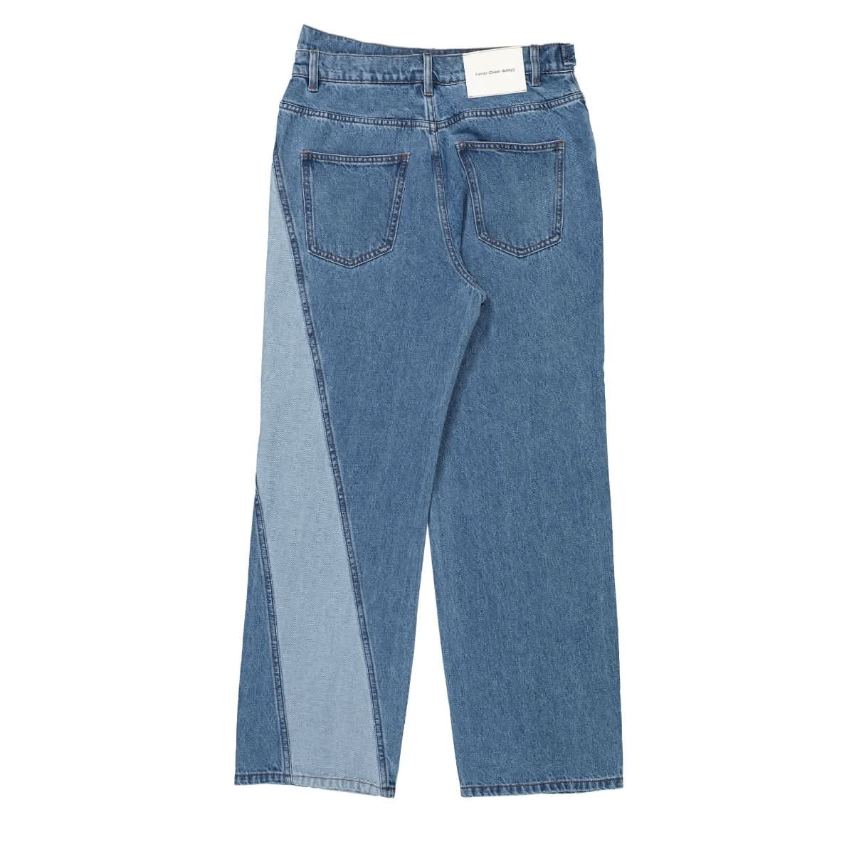 Denim Trousers With Irregular Waistband - Image 2