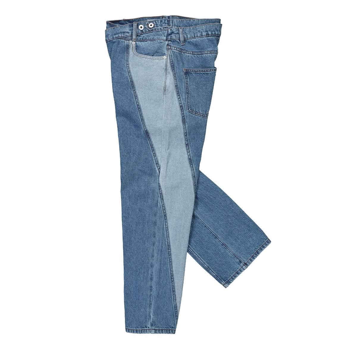 Denim Trousers With Irregular Waistband - Image 3