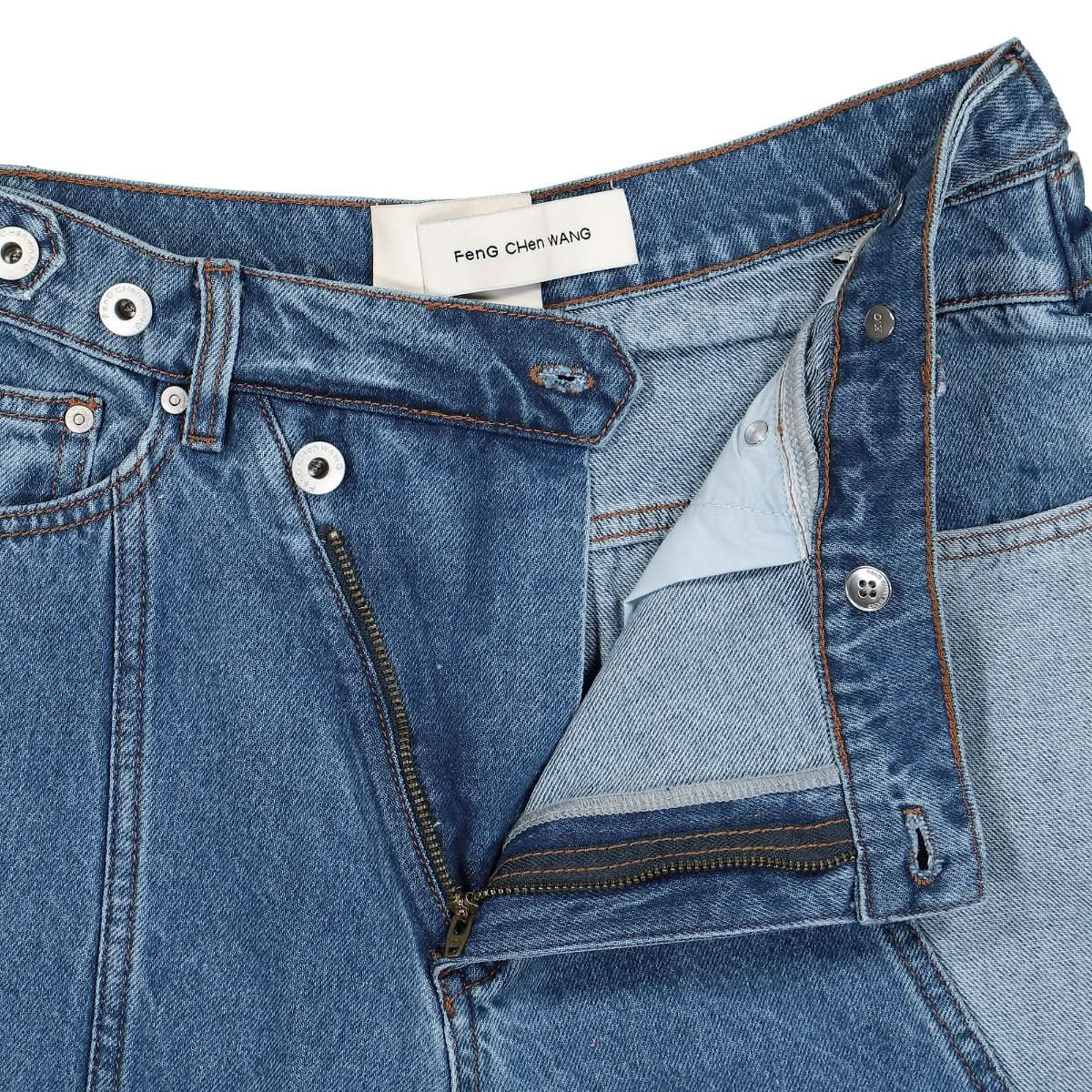 Denim Trousers With Irregular Waistband - Image 4