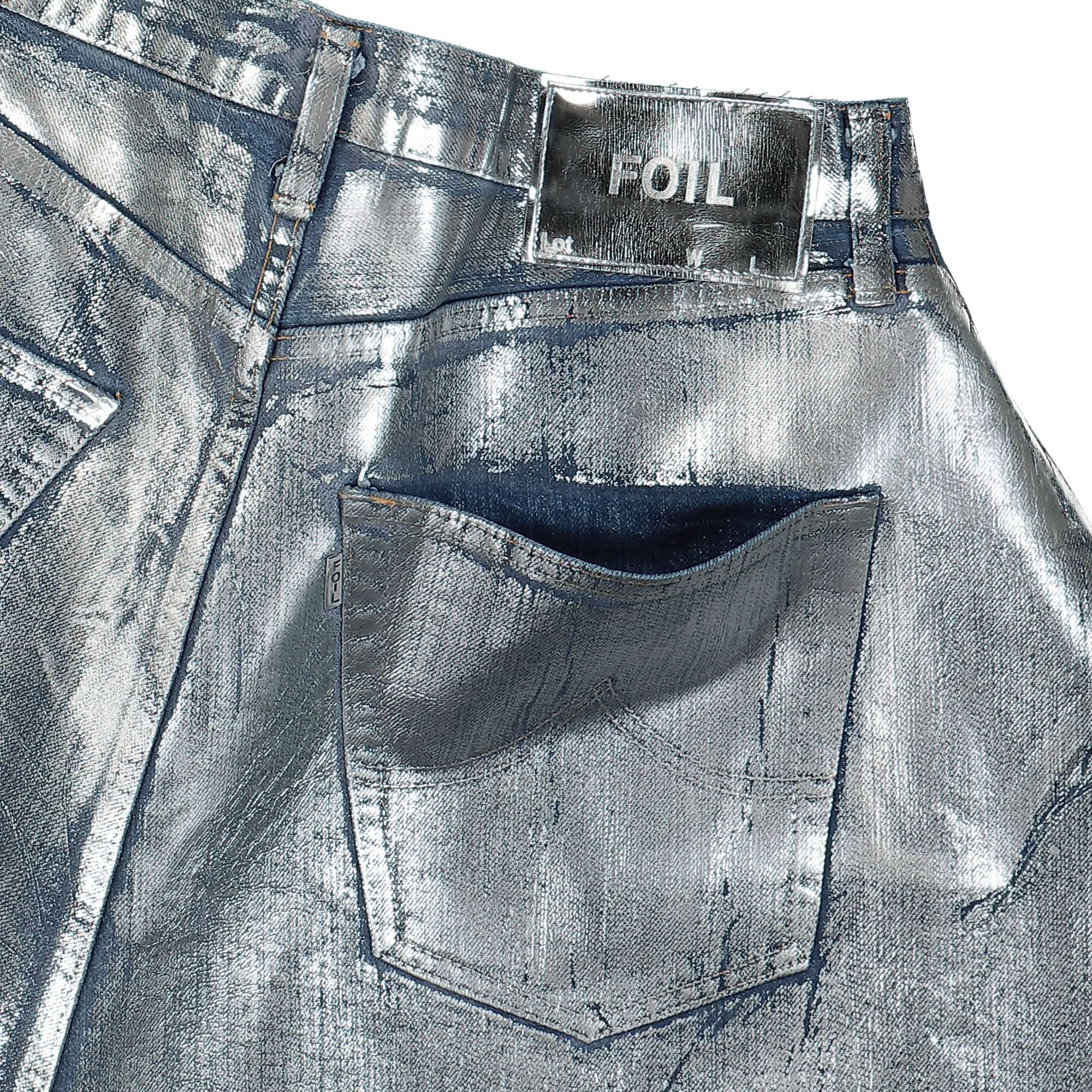 Foil Denim Short Pants - Image 5
