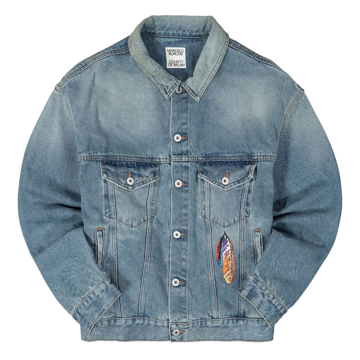Feathers Vintage Over Denim Jacket