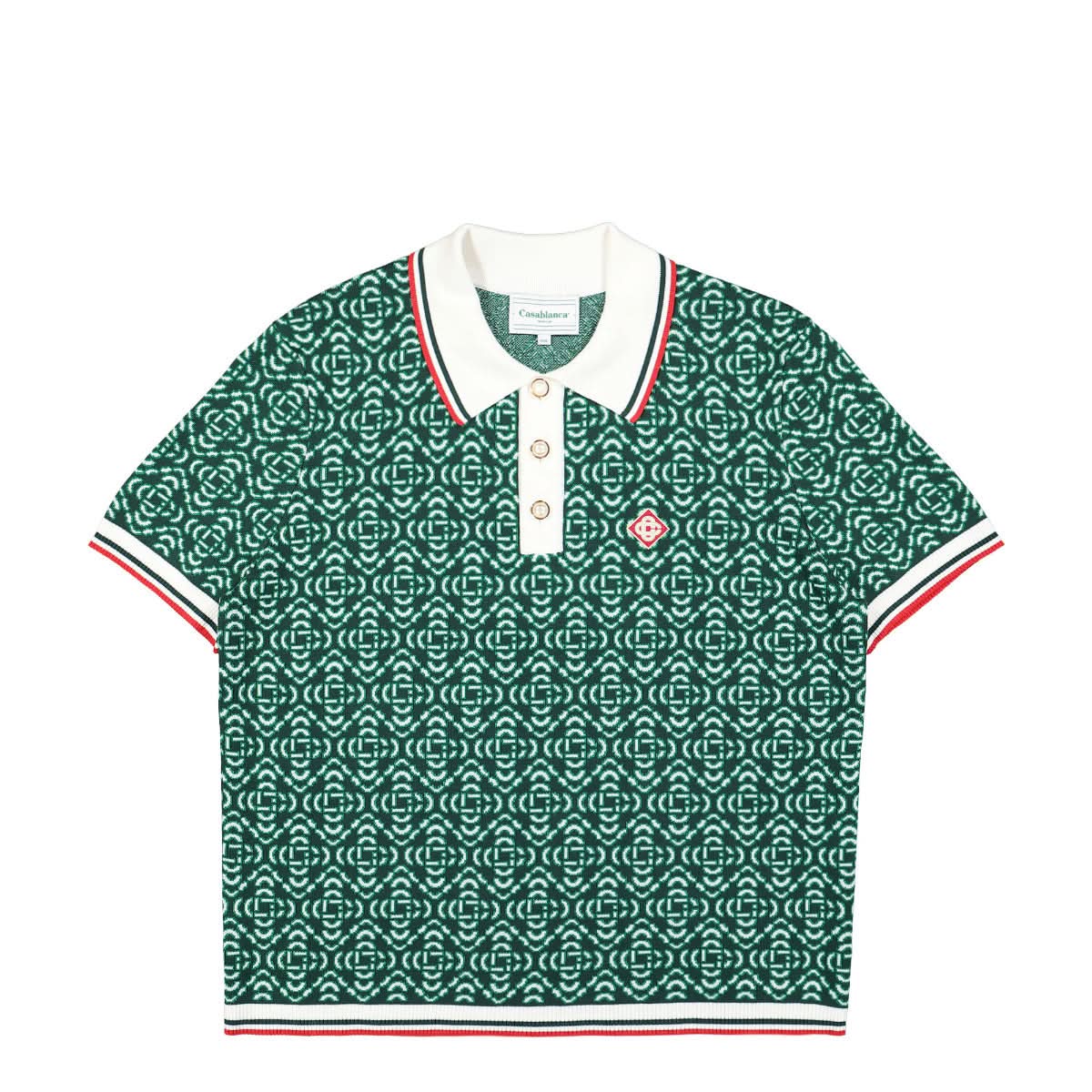 Green Logo Jacquard Polo