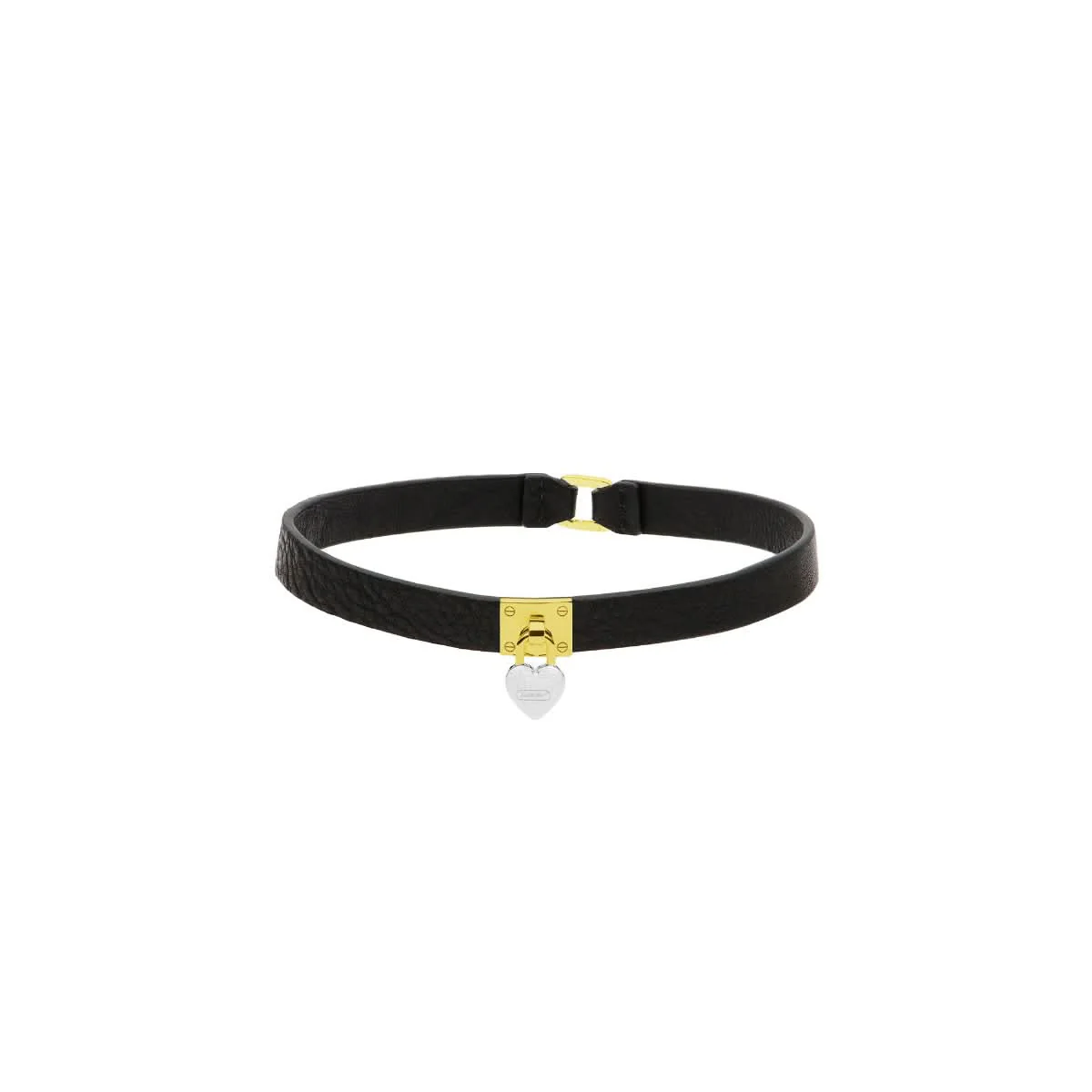 Heart Padlock Leather Choker