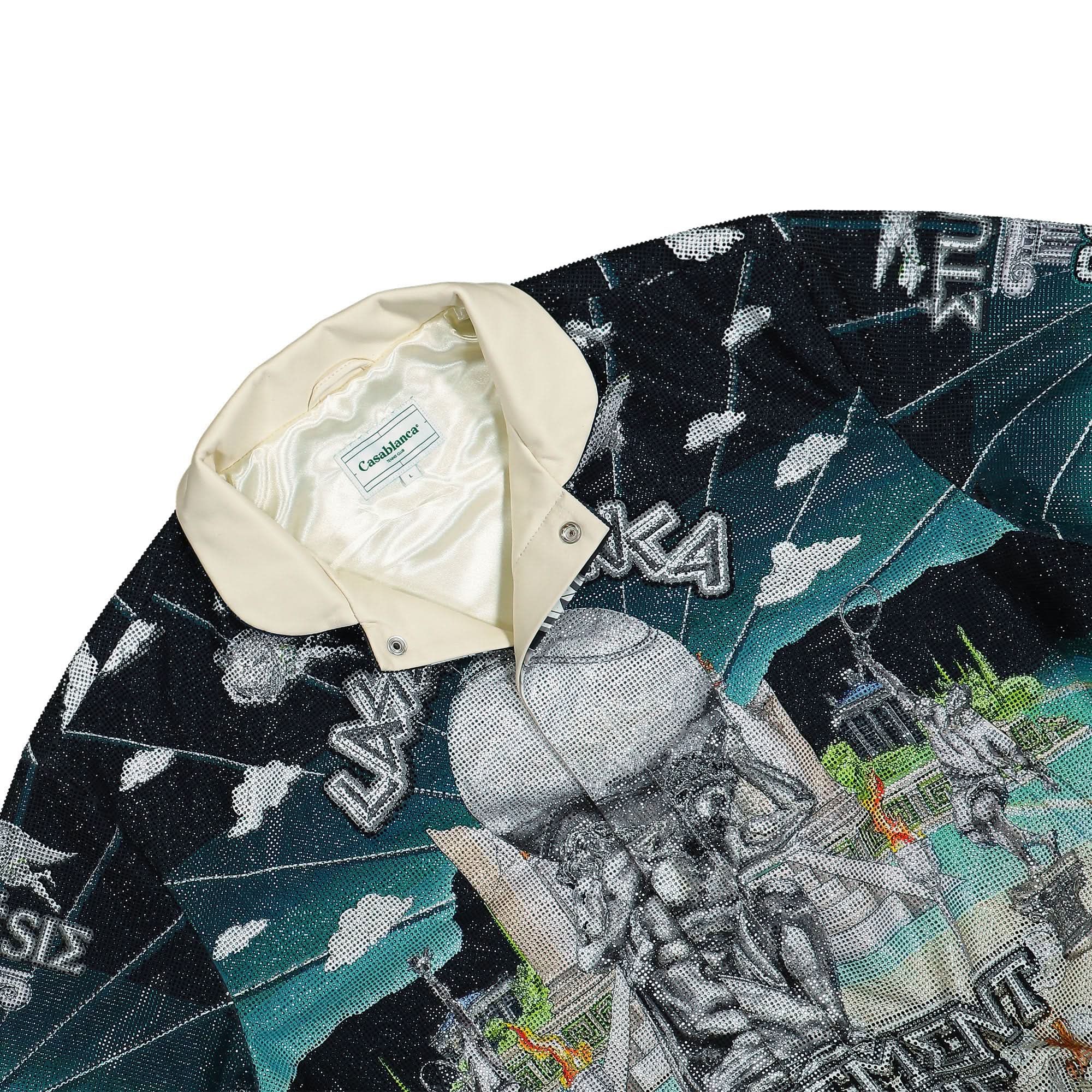 Leather Crystal Bomber Jacket - Image 3