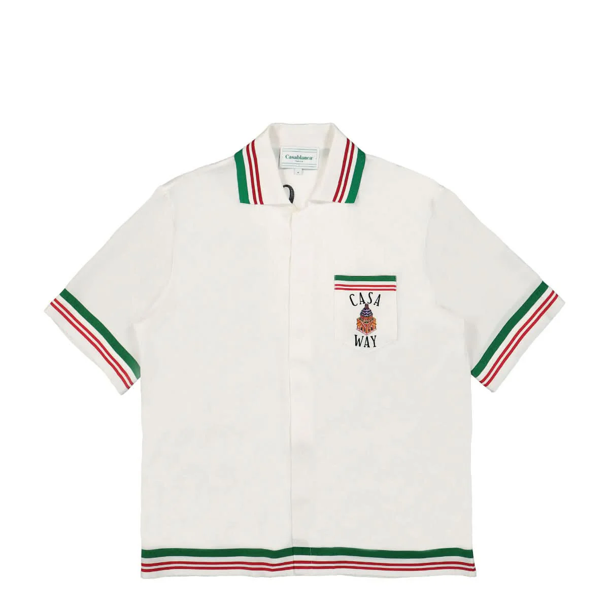 Knitted Collar Short Sleeve Shirt