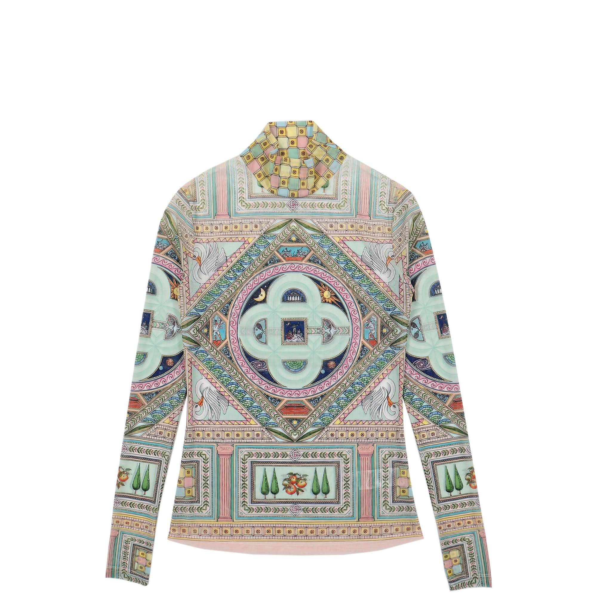 Le Labirynthe Printed Mesh Top
