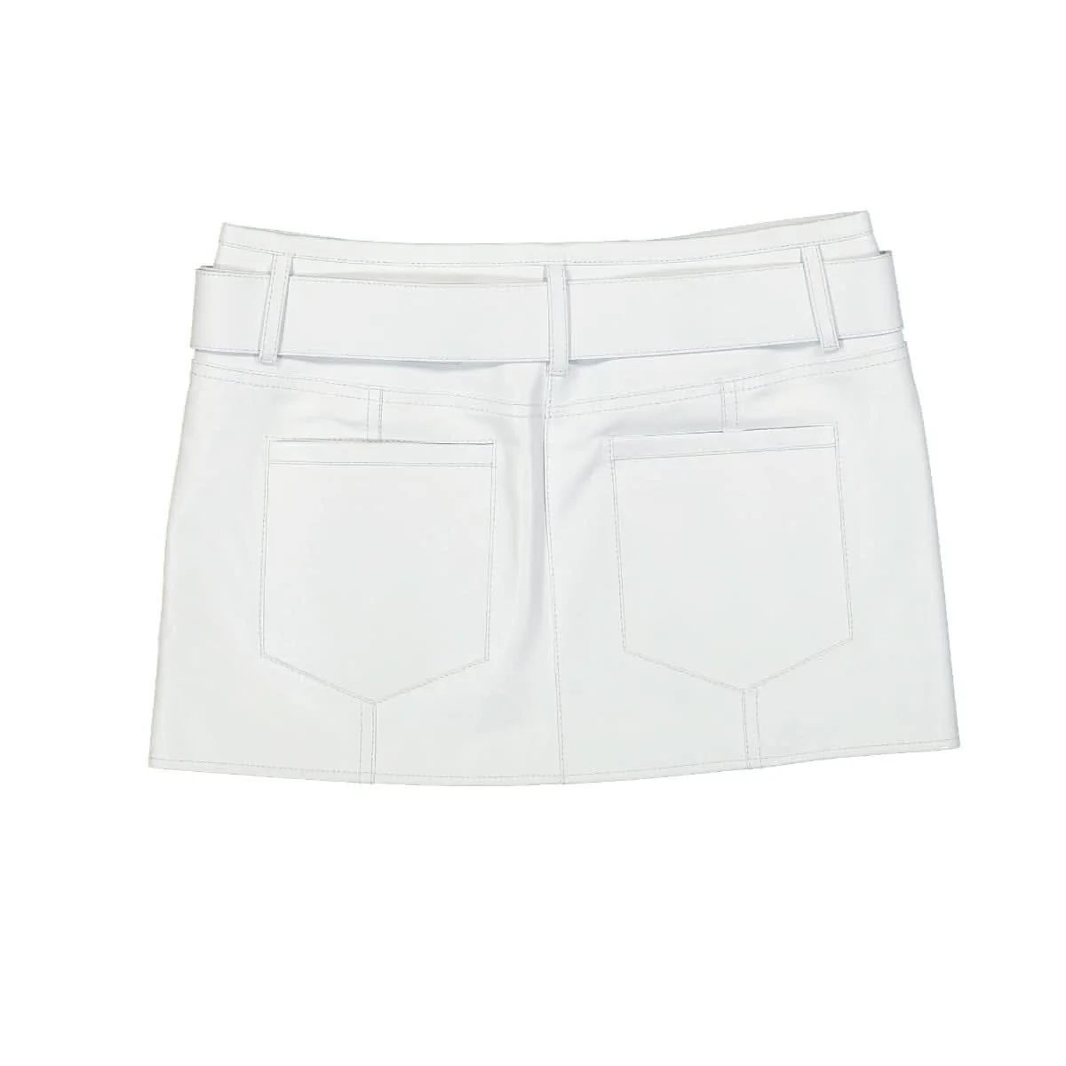 Leather Skirt With Belt - Image 3