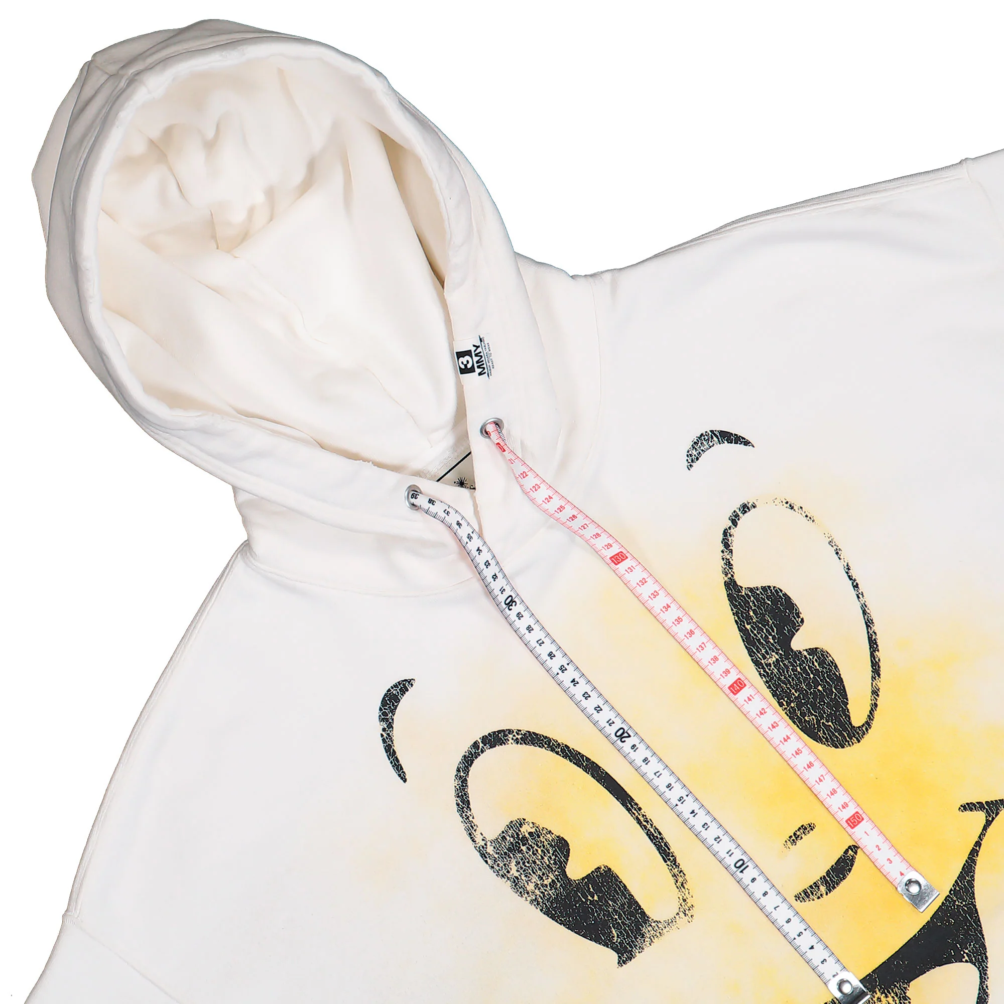 Happy Face Printed Distressed Hoodie - Image 3