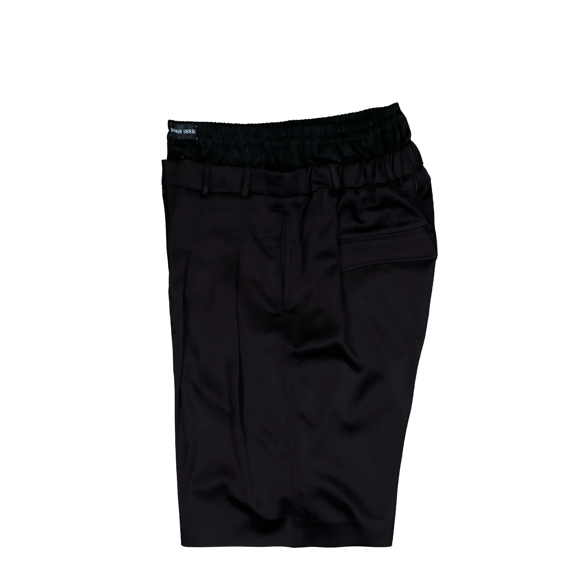 Draped Satin Boxer Waisted Shorts - Image 3