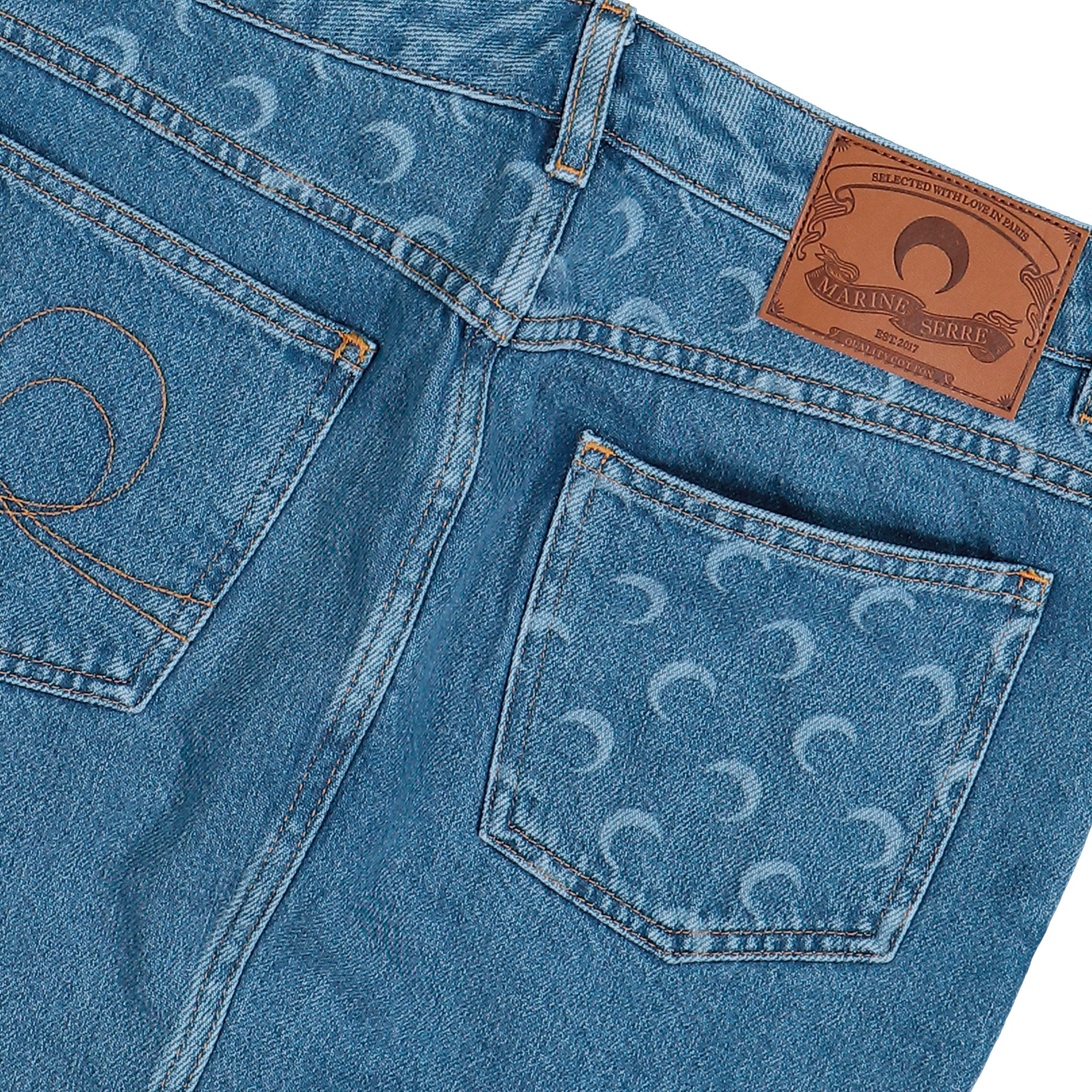 Moon Laser Denim Midi Skirt - Image 5
