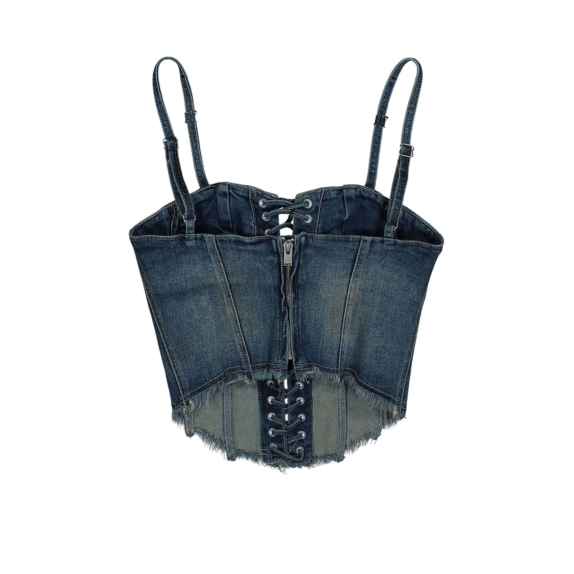 Lara Laced Denim Corset - Image 3
