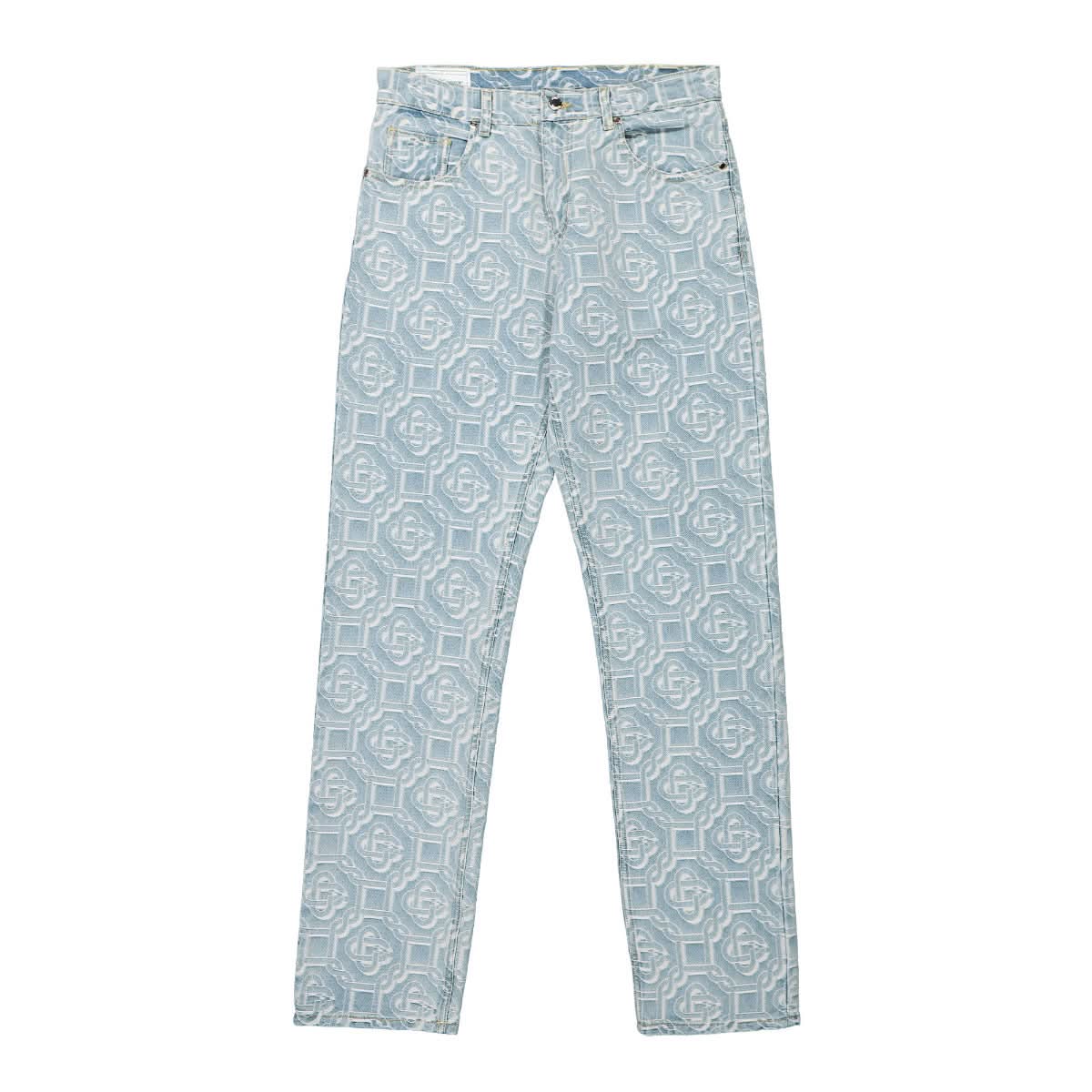 Monogram Classic Jacquard Straight Leg Jeans