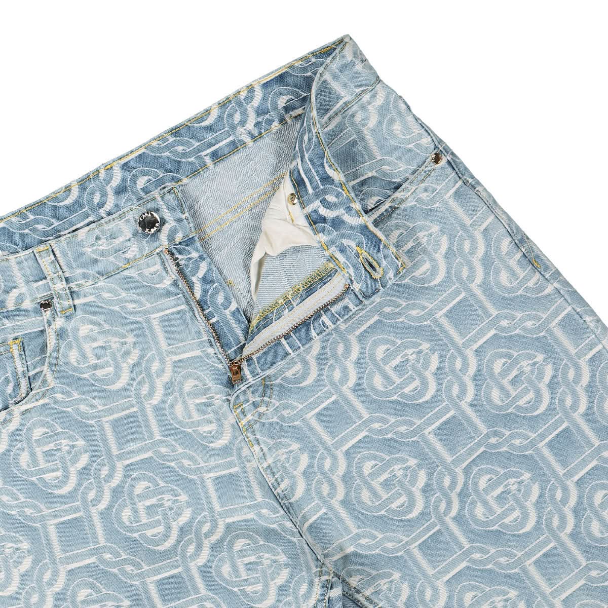Monogram Classic Jacquard Straight Leg Jeans - Image 4