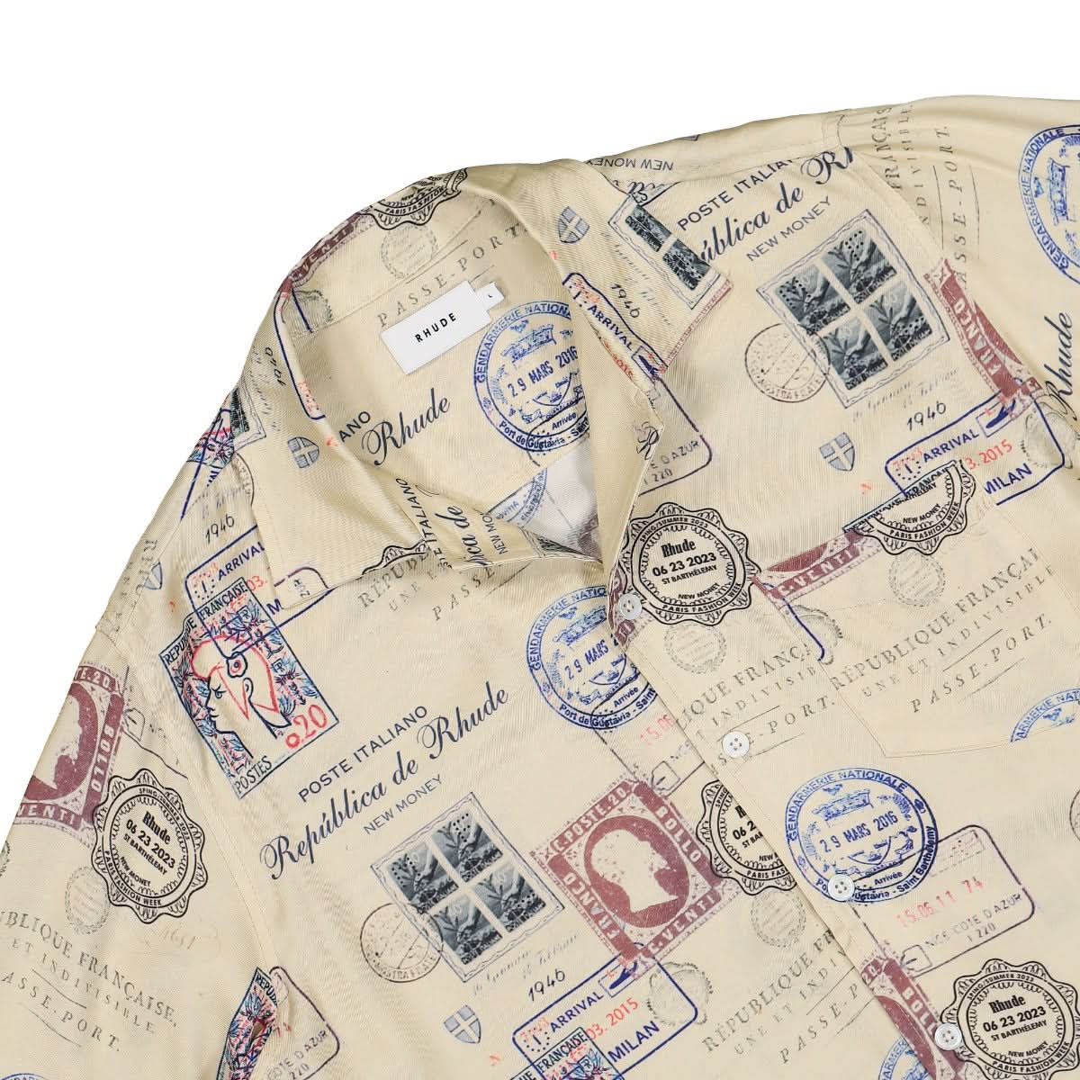 Passport Stamp Print Shirt - Image 4