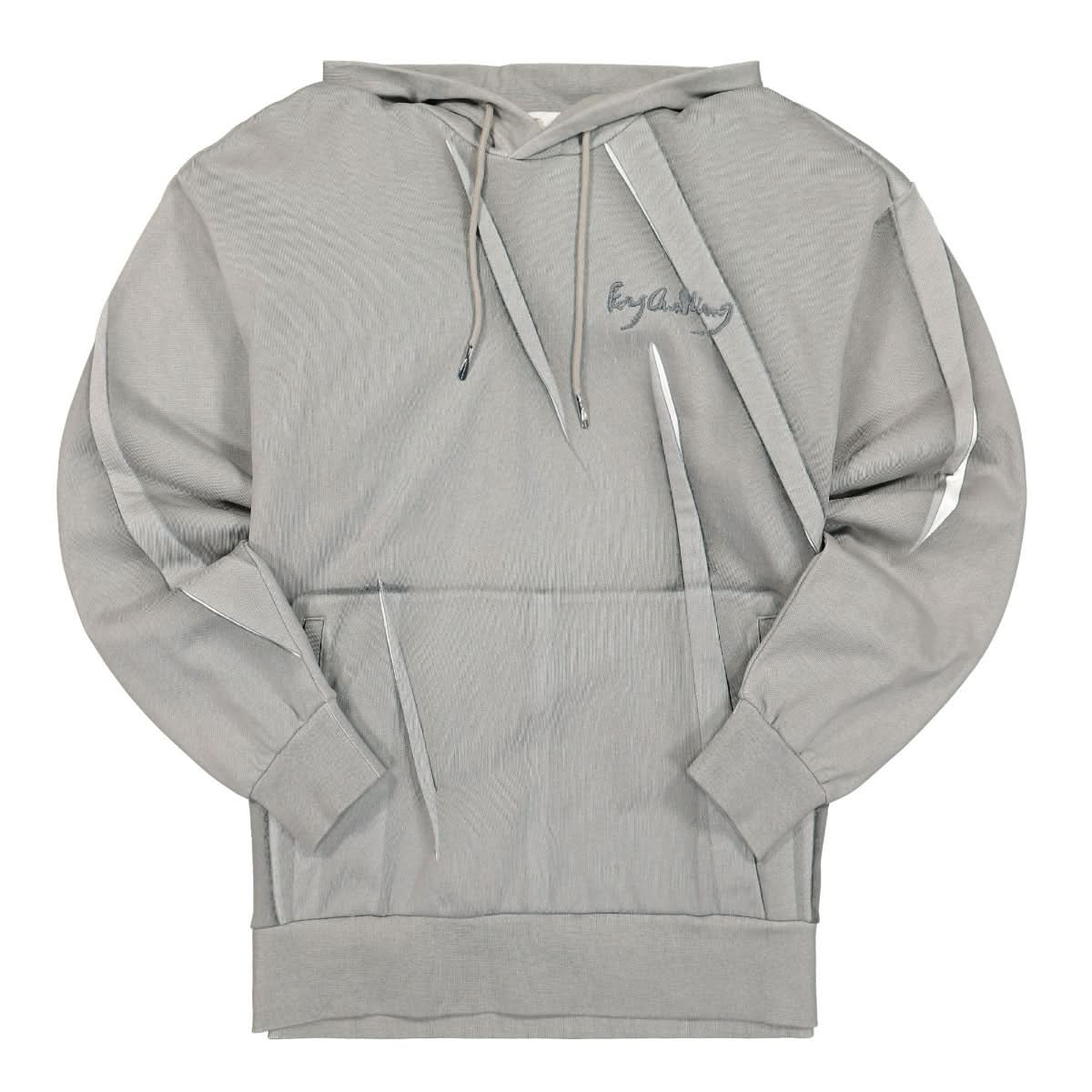 Pleated and Printed Hoodie