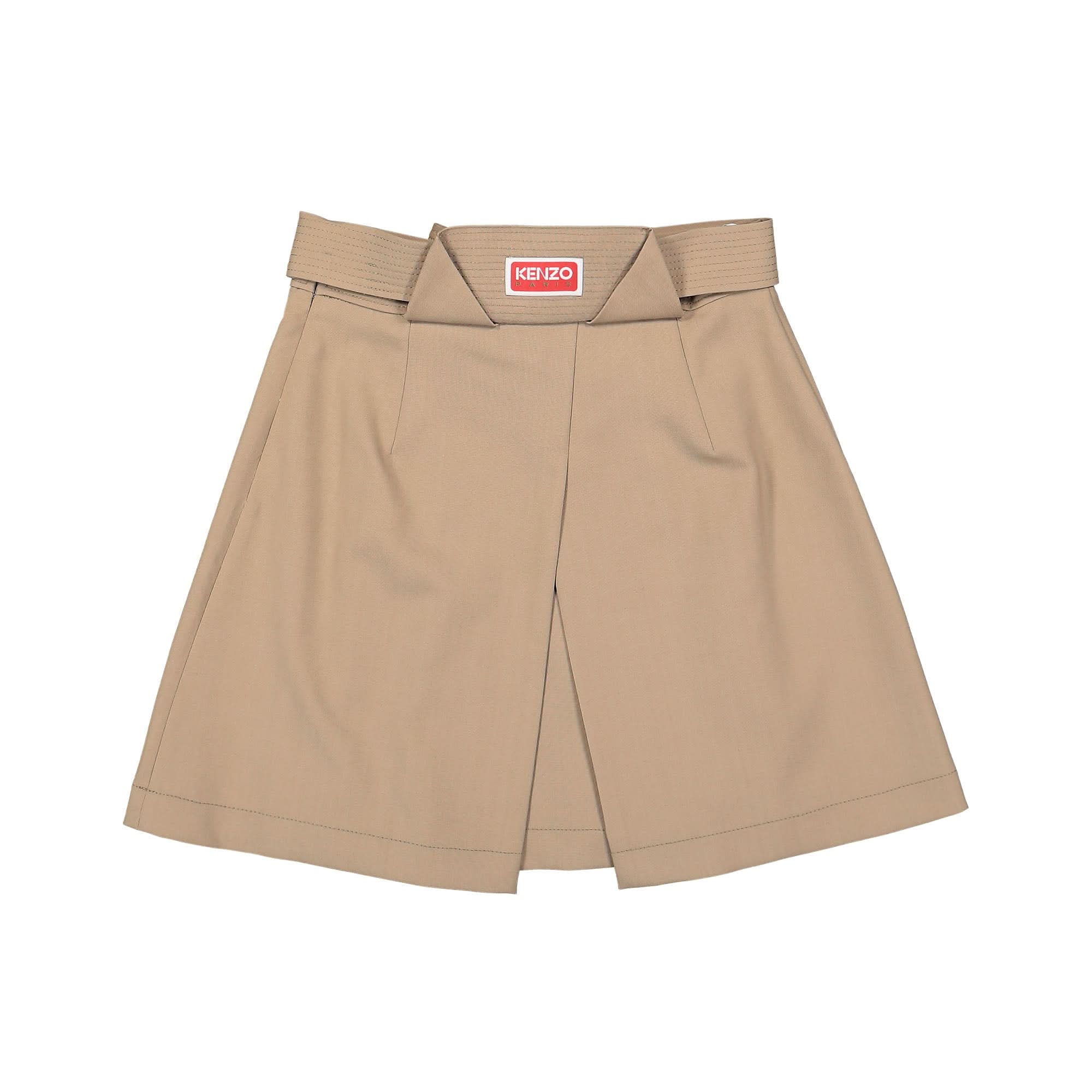 Pleated Wool Mini Skirt - Image 2