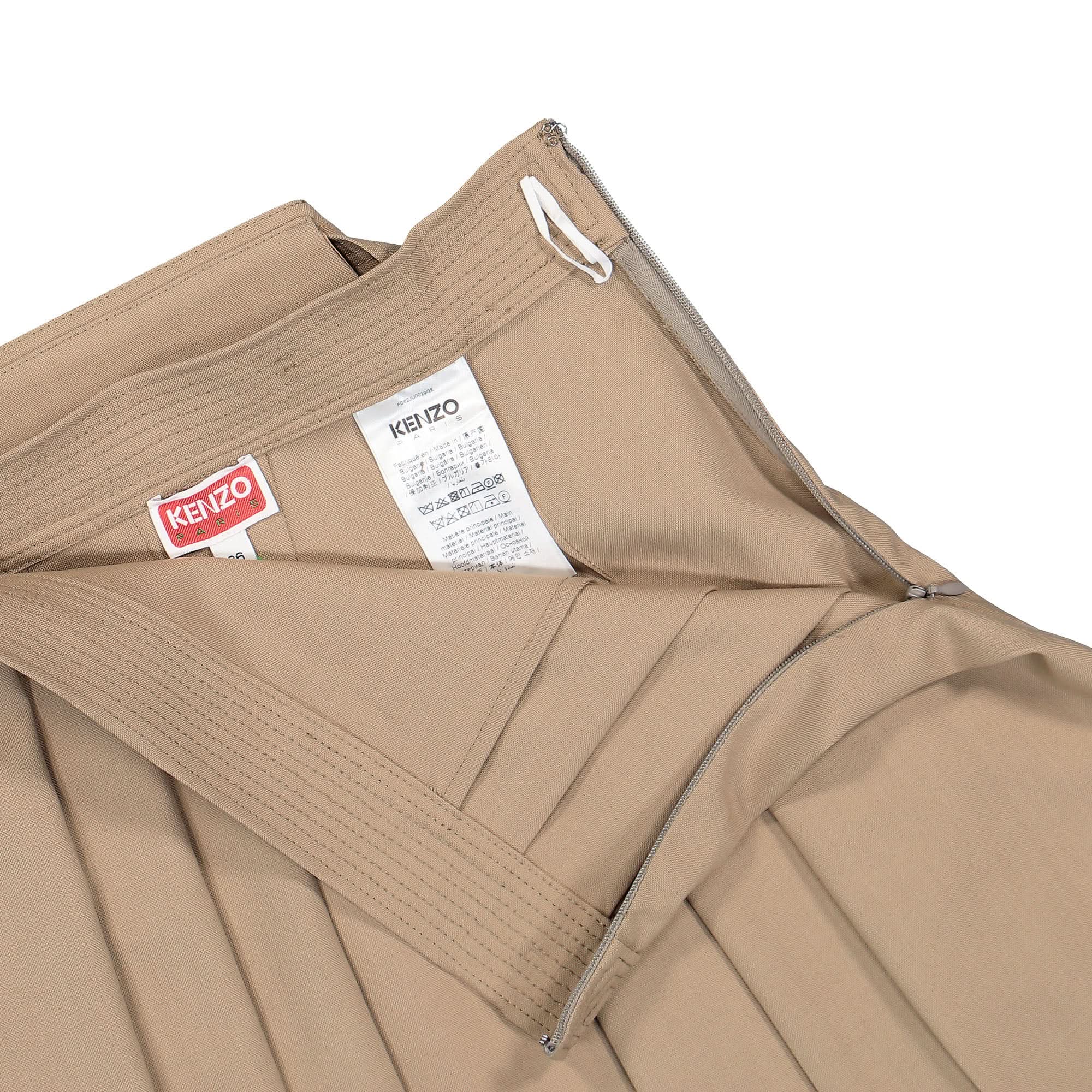 Pleated Wool Mini Skirt - Image 3