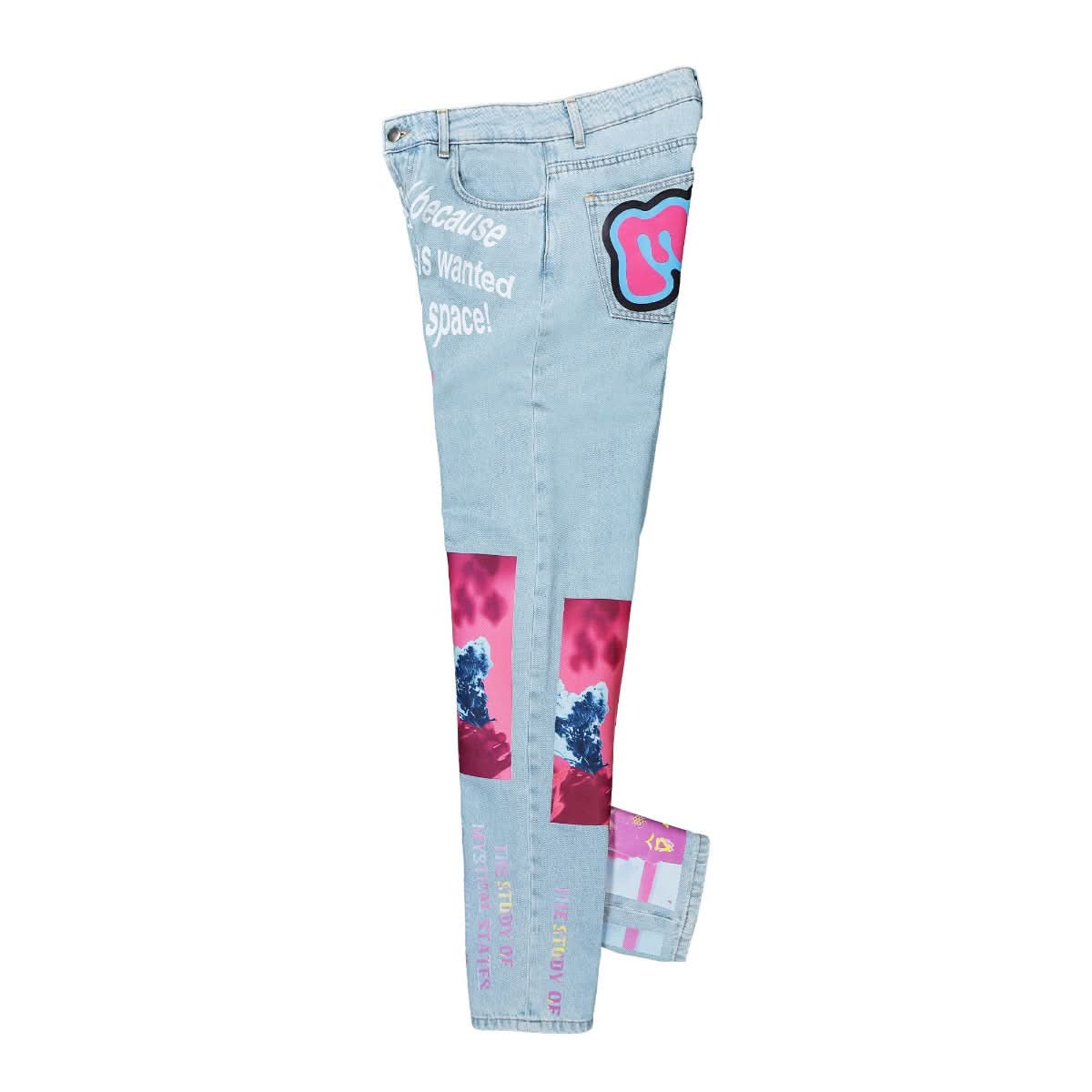 Printed Denim Trousers - Image 3