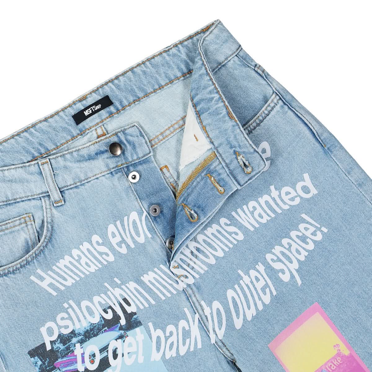 Printed Denim Trousers - Image 4