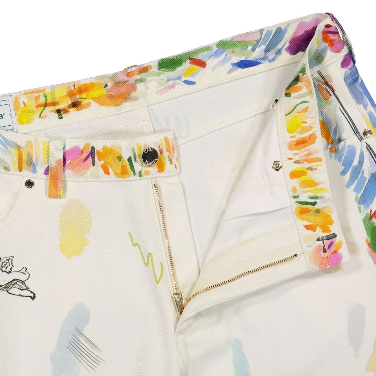 Printed Straight Leg Jeans - Image 4