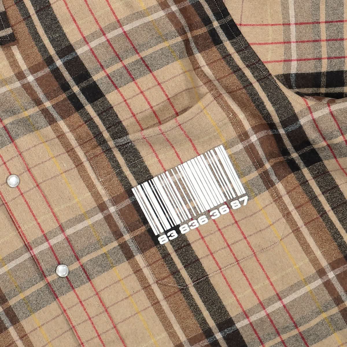 Small / Big Barcode Flannel Shirt - Image 4