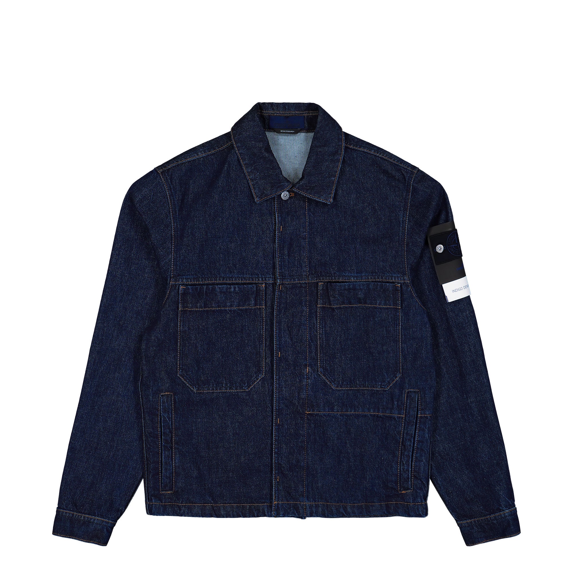 Indigo Denim Rinsed Biker Jacket