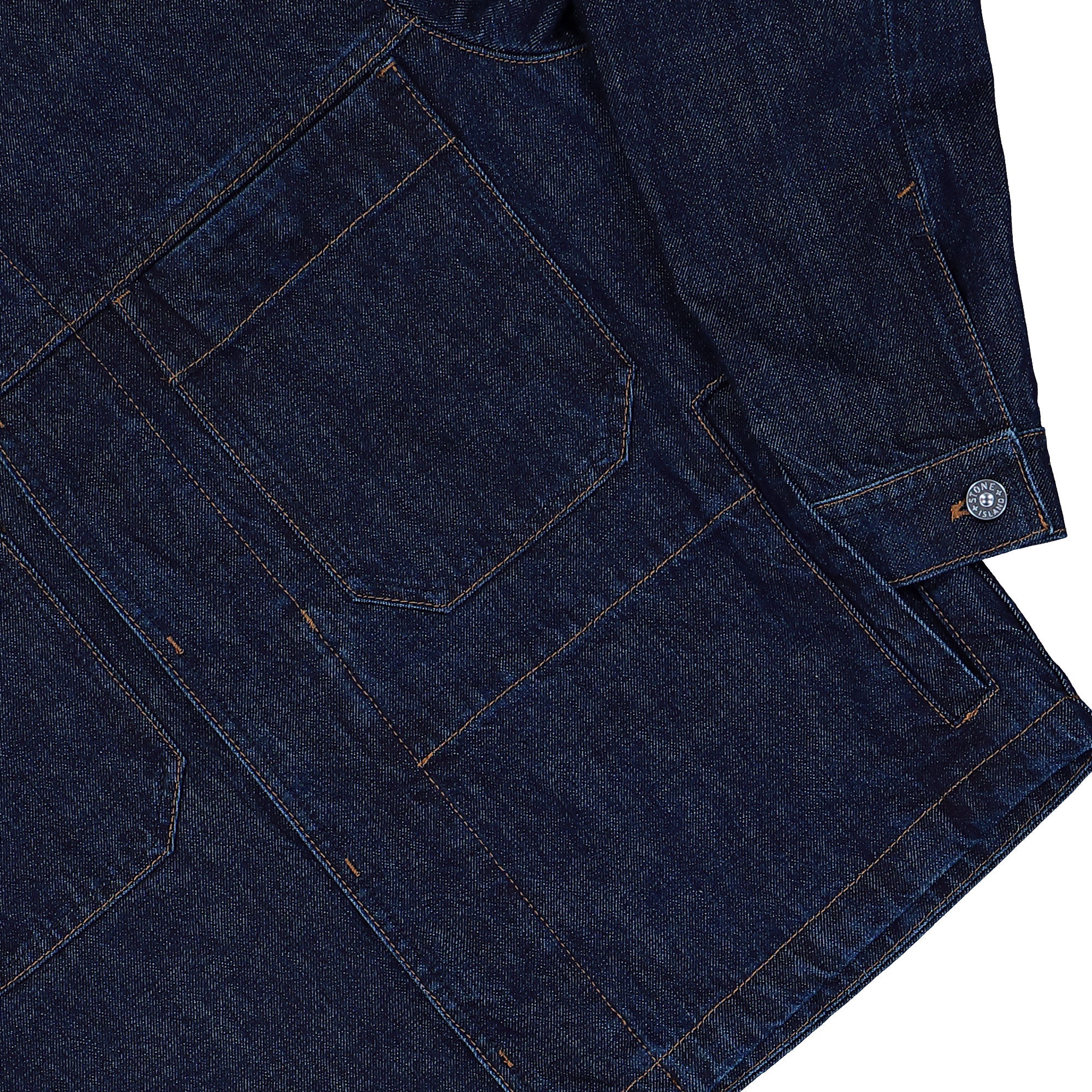Indigo Denim Rinsed Biker Jacket - Image 4
