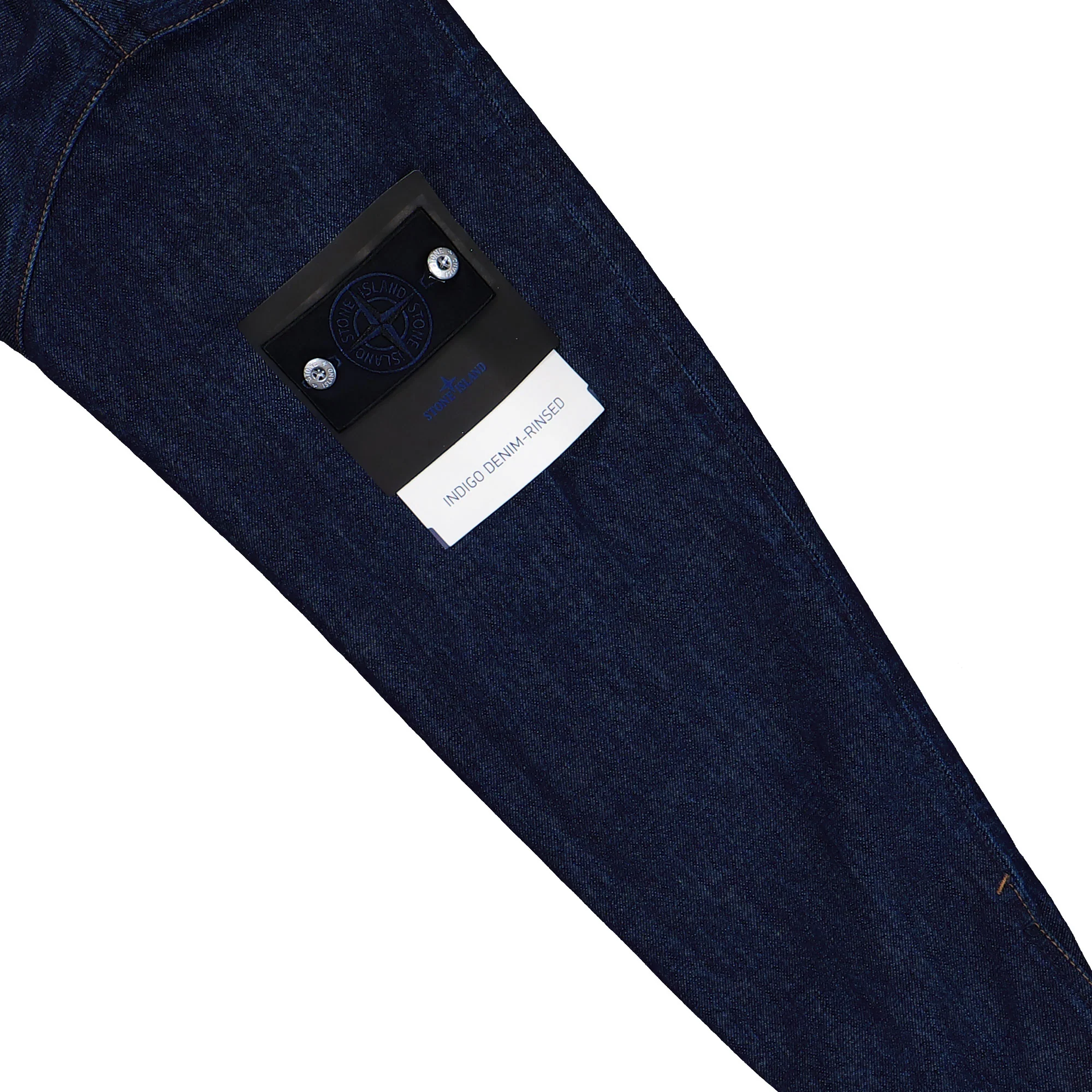 Indigo Denim Rinsed Biker Jacket - Image 5