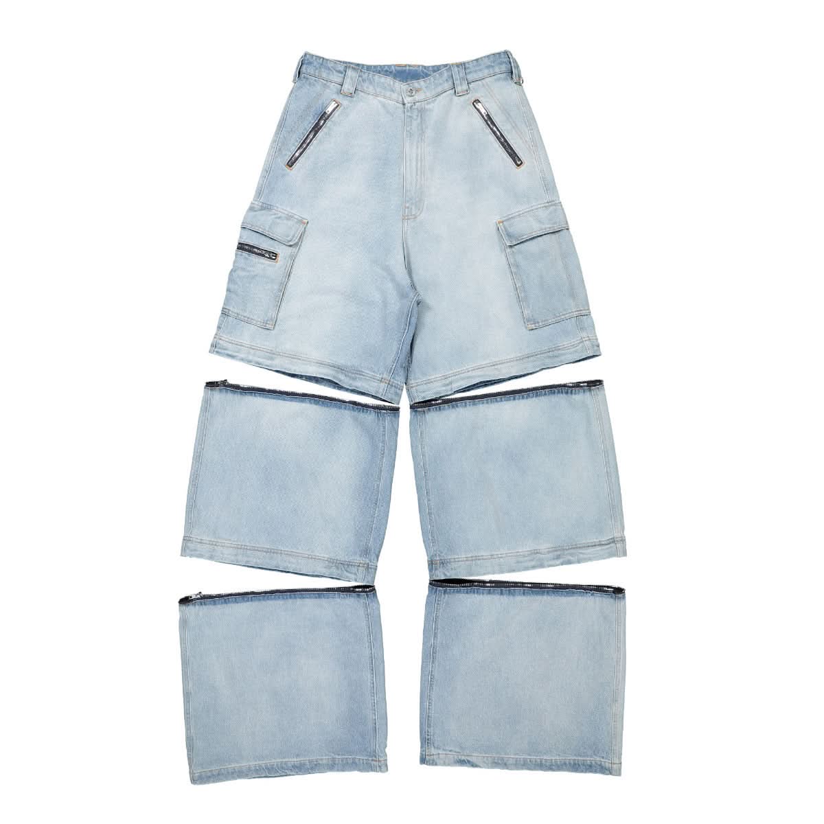 Triple Zip-Up Baggy Jeans - Image 4