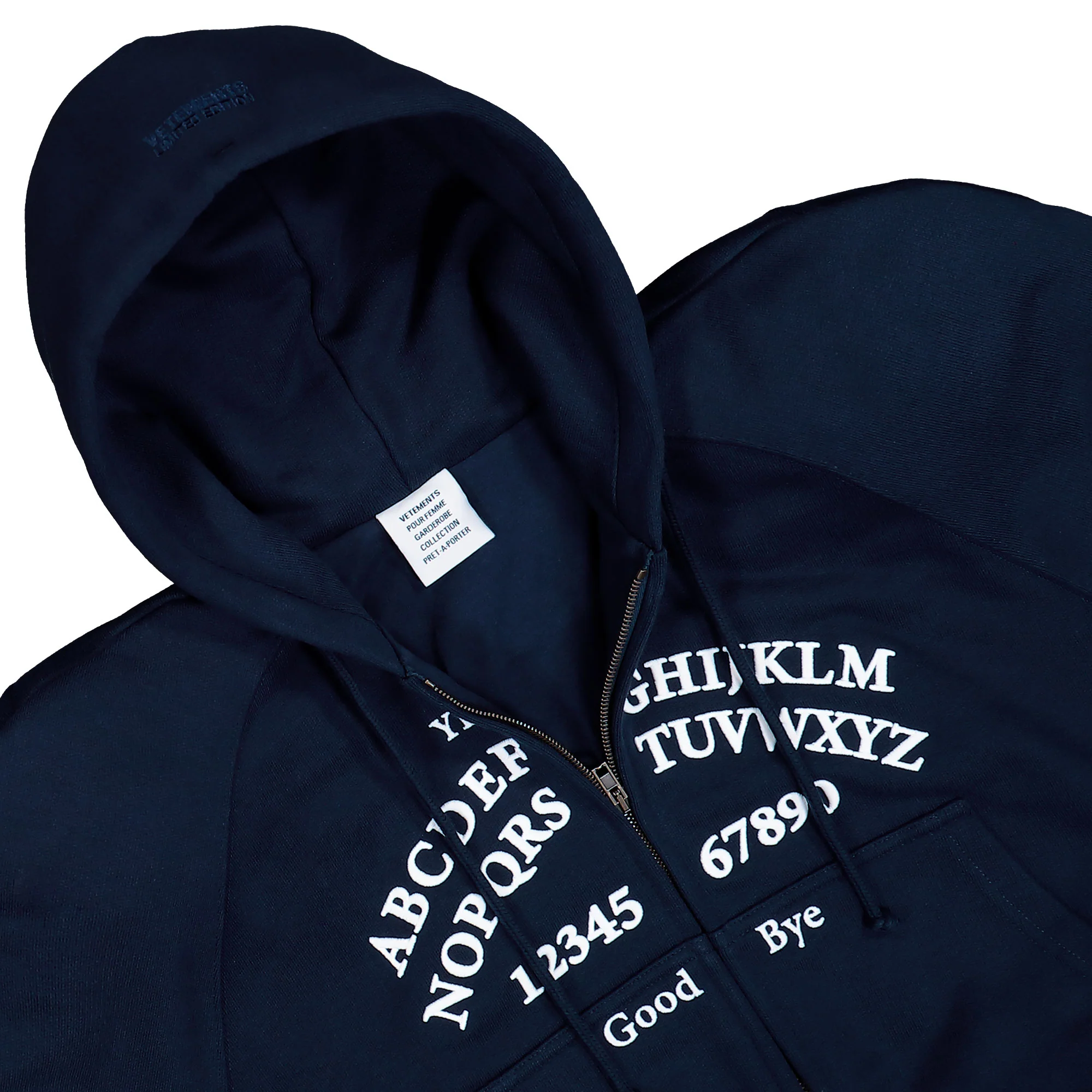 Alphabet Round Shoulder Zip-Up Hoodie - Image 3