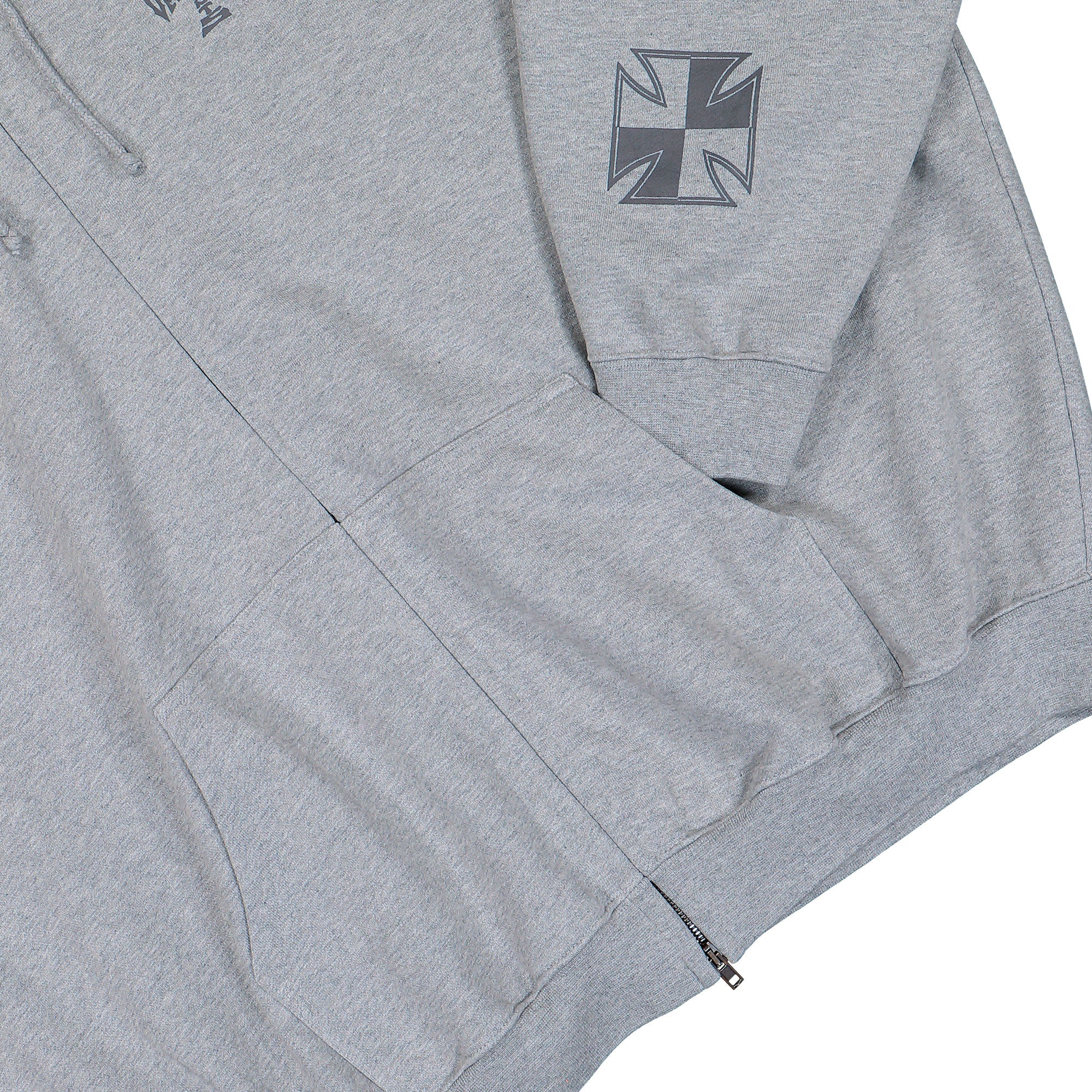 Biker Cross Sleeves Zip-Up Hoodie - Image 4