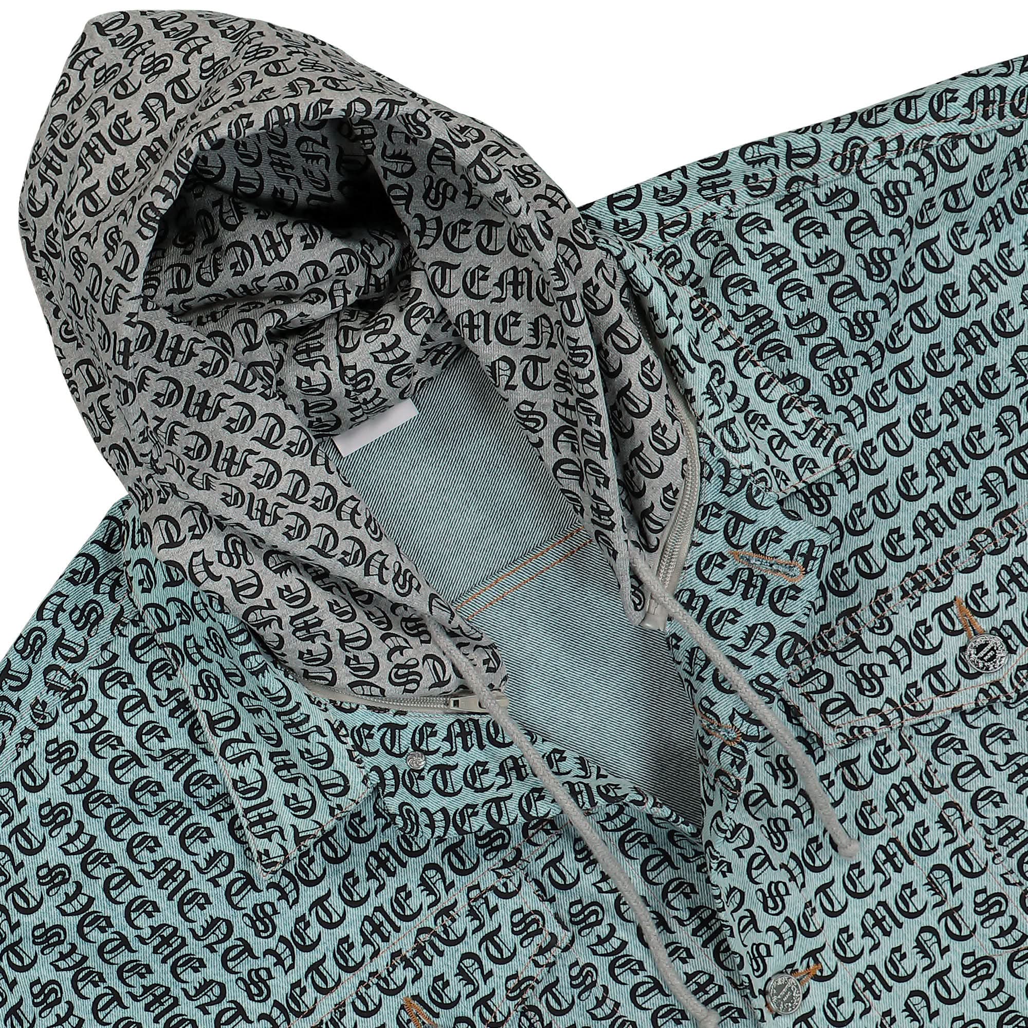 Gothic Monogram Denim Jacket With A Hood - Image 4