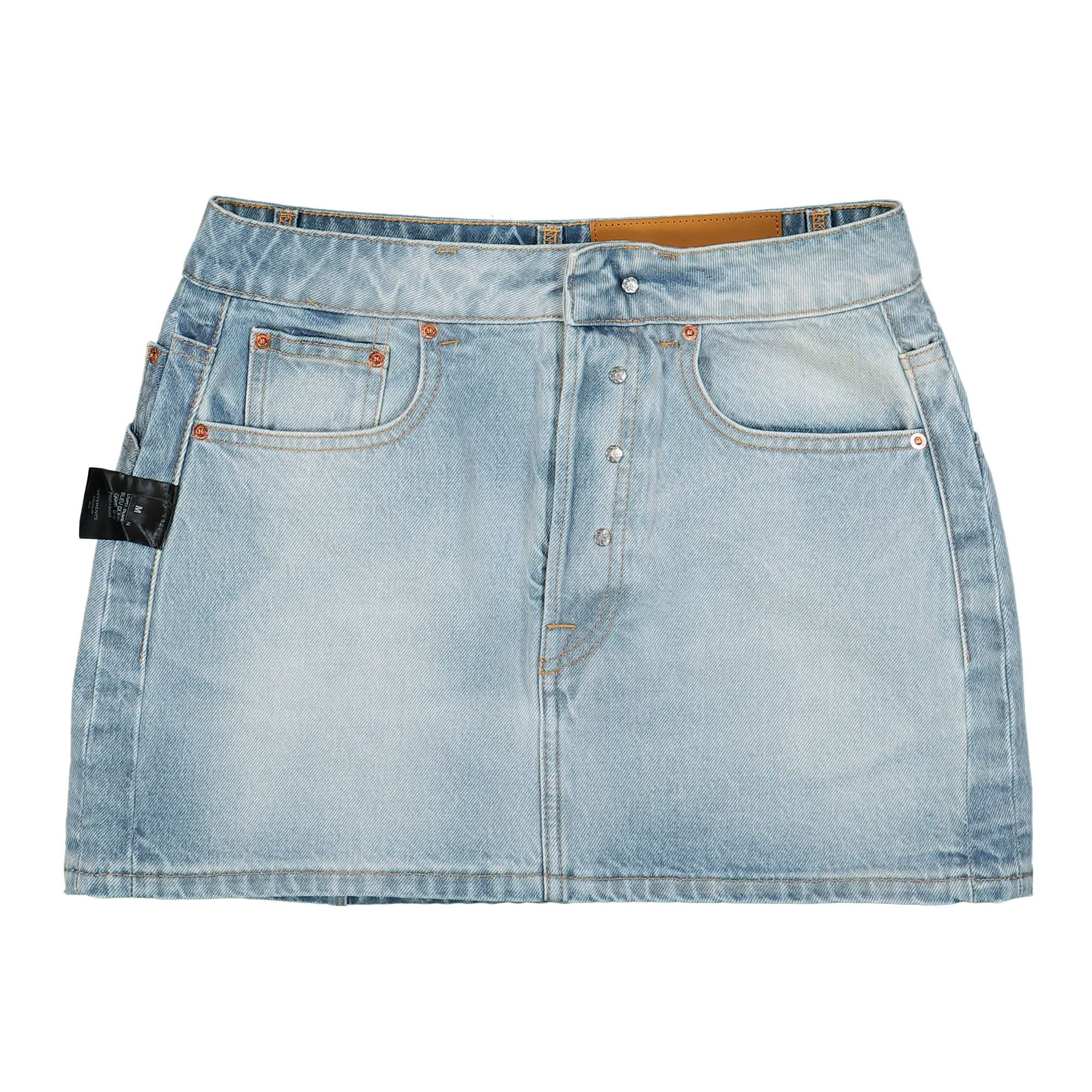 Inside-Out Denim Mini Skirt - Image 6