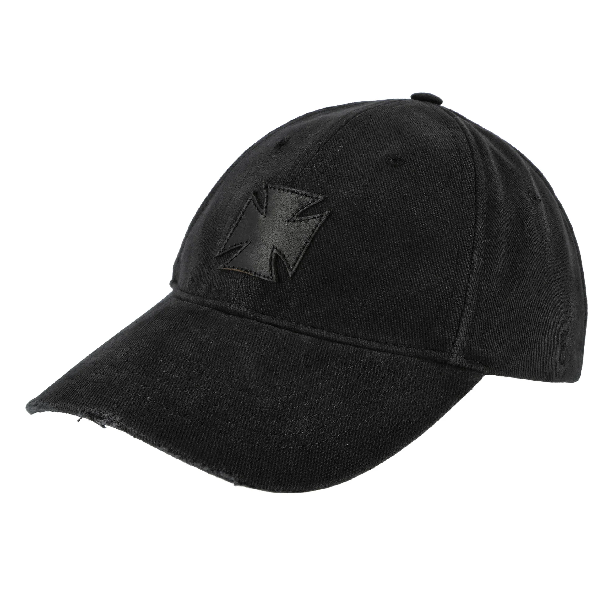 Leather Biker Cross Cap