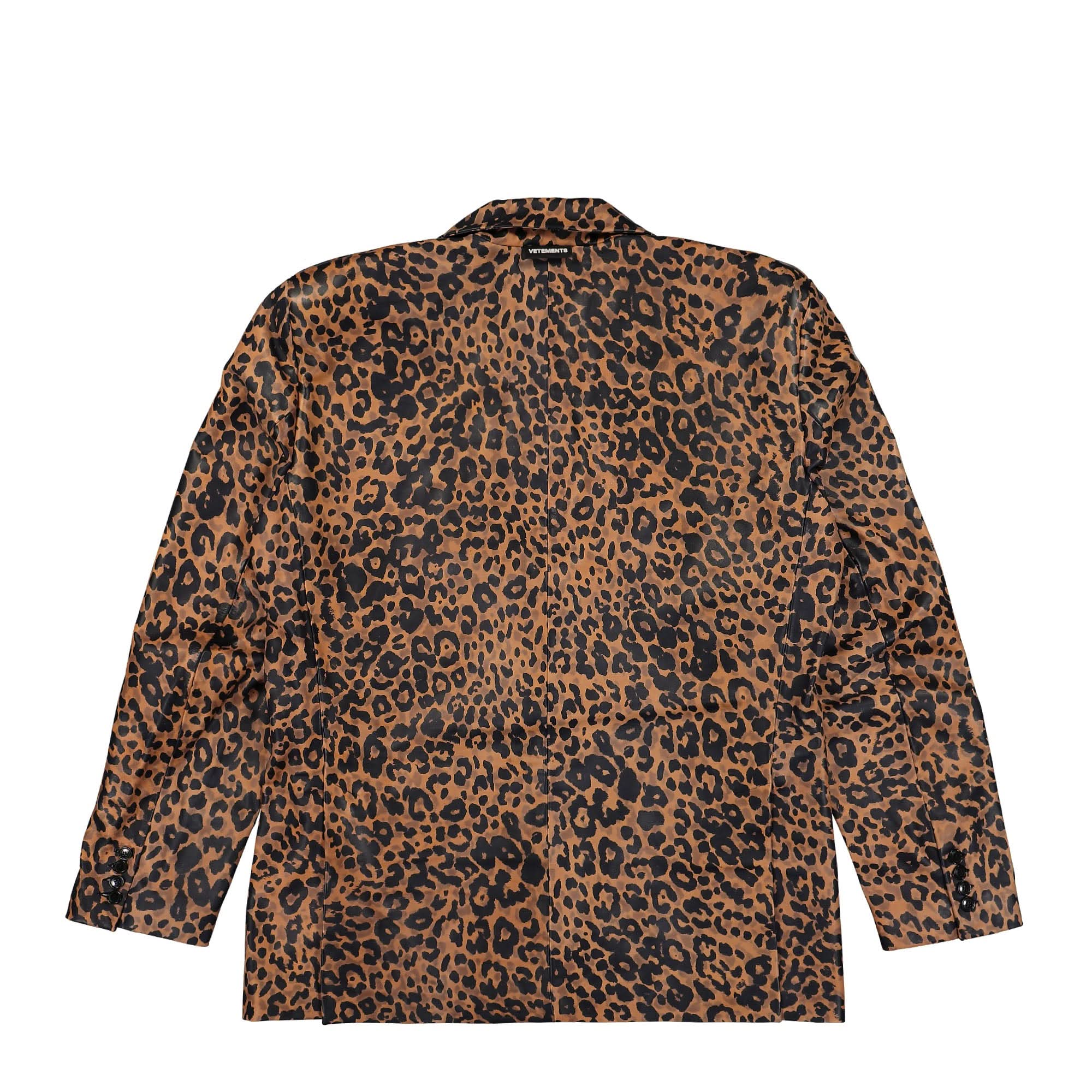 Leopard Boxy Leather Jacket - Image 3