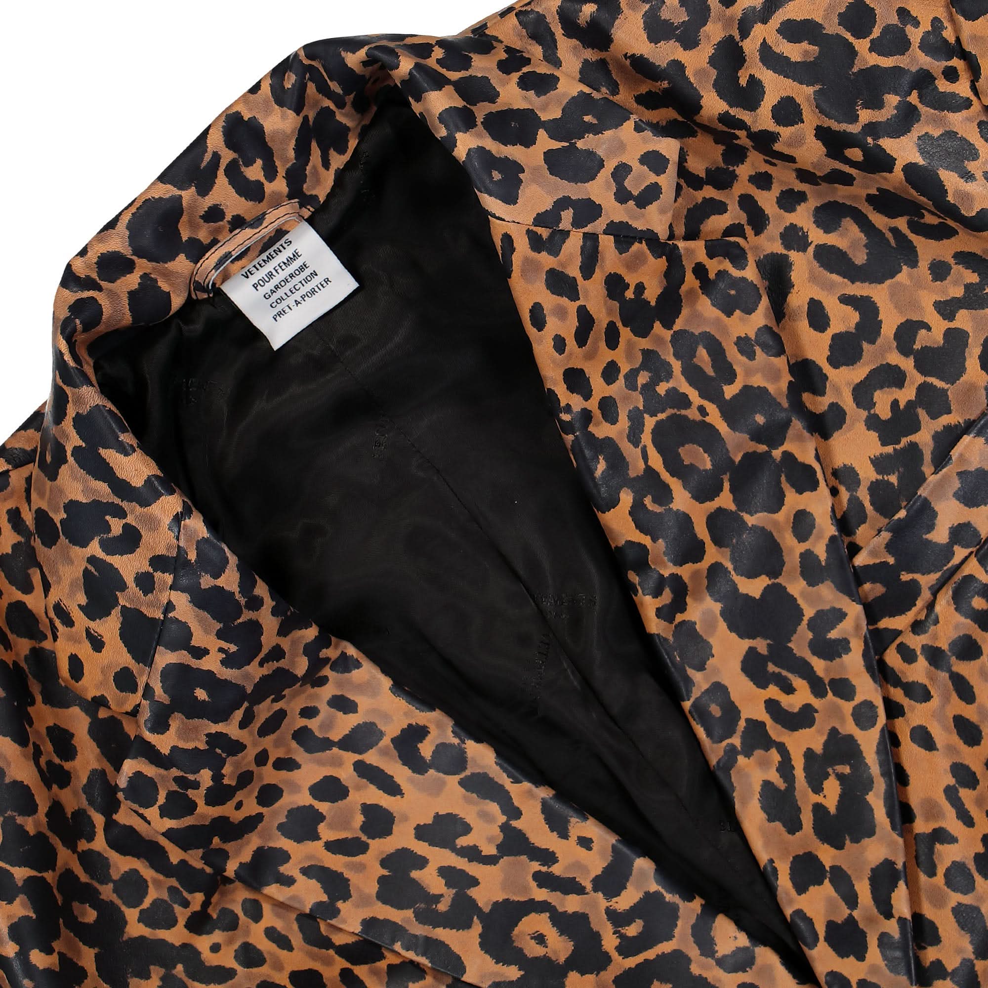Leopard Boxy Leather Jacket - Image 4