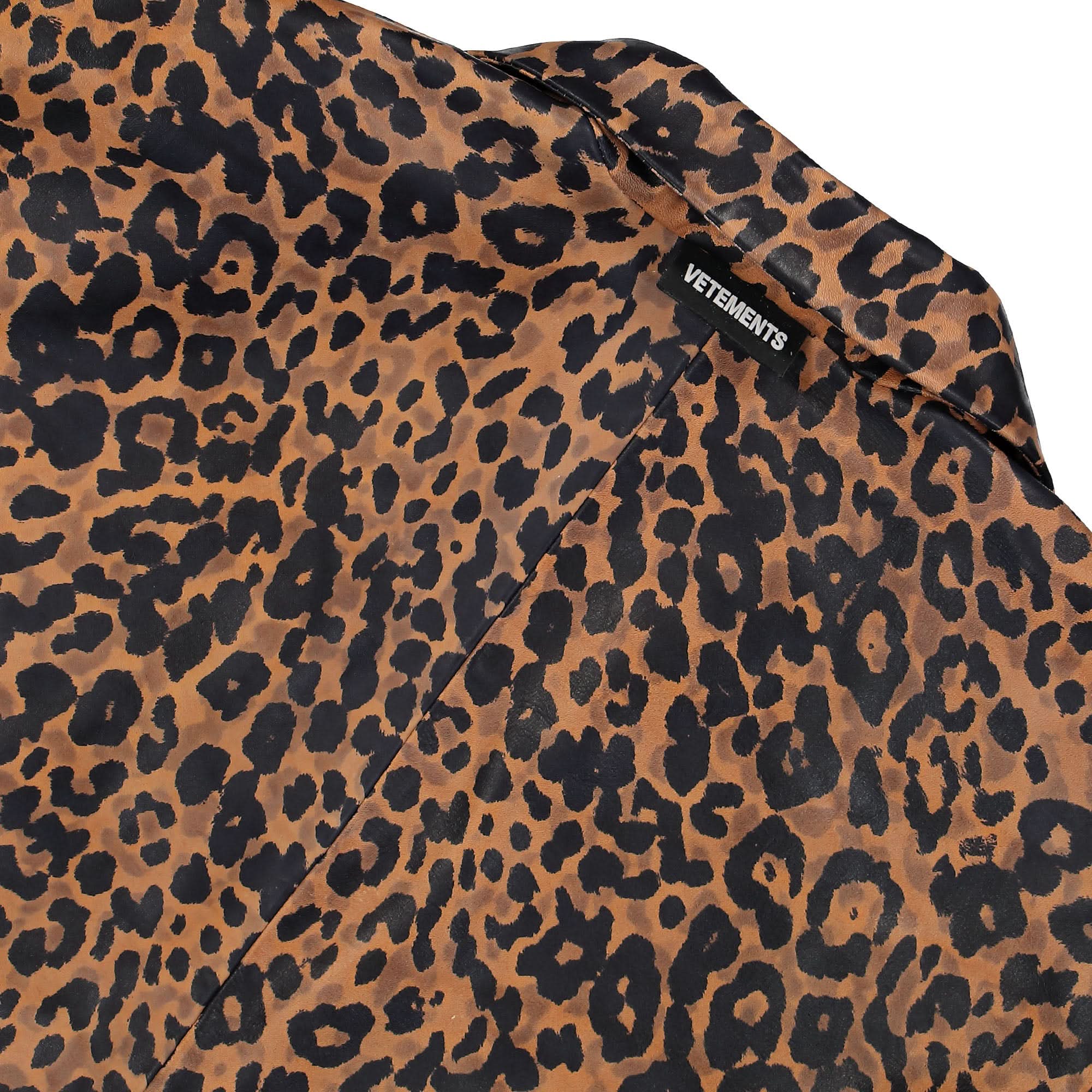 Leopard Boxy Leather Jacket - Image 5