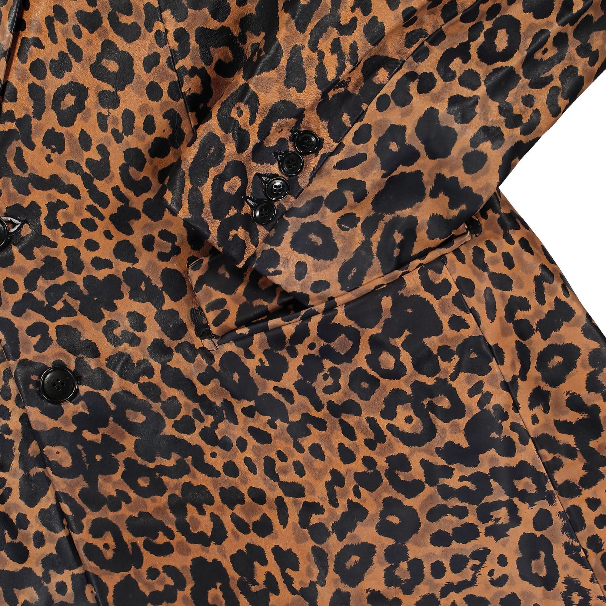 Leopard Boxy Leather Jacket - Image 6